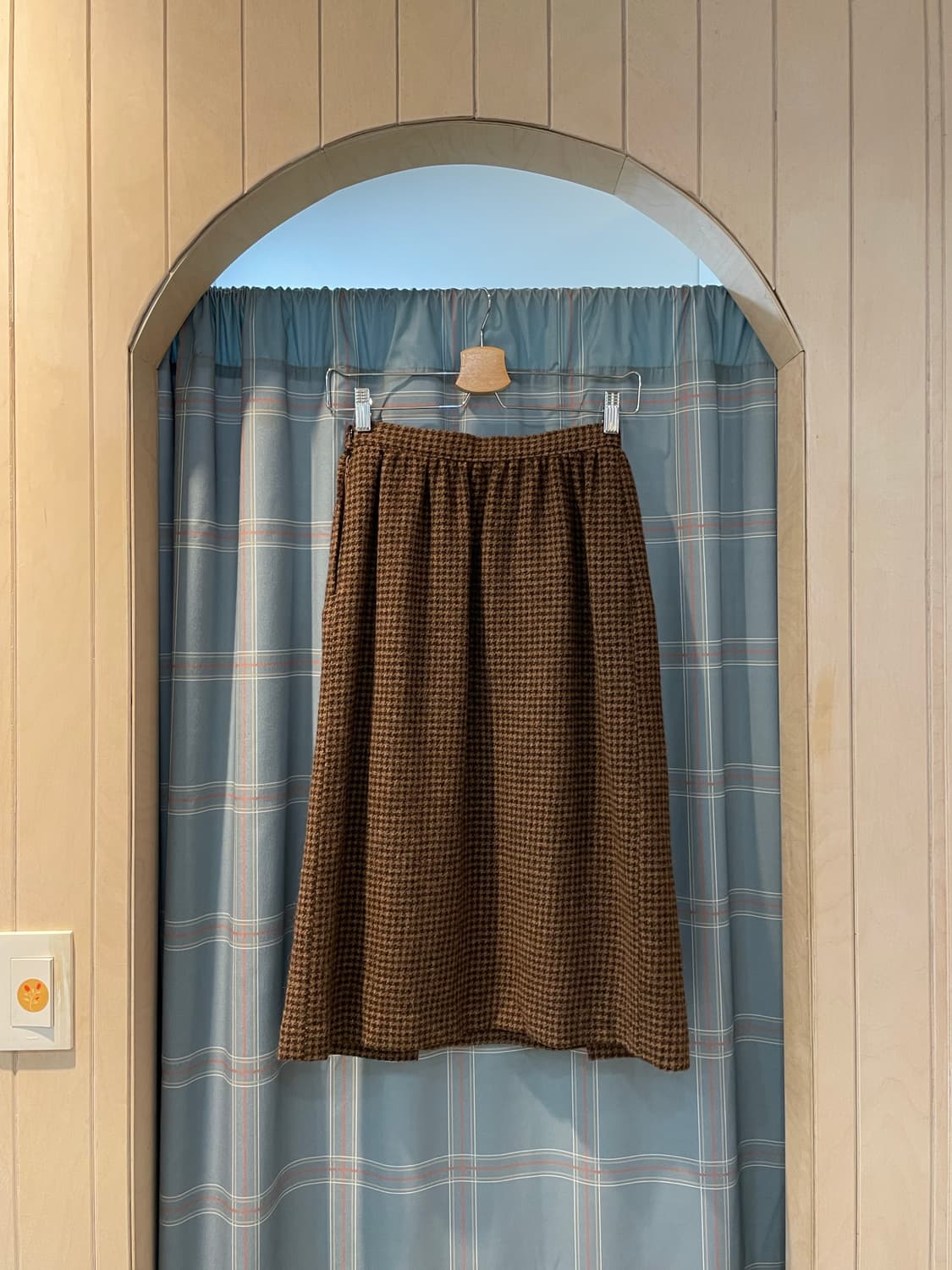 일본빈티지 체크 주머니스커트 상품이미지4