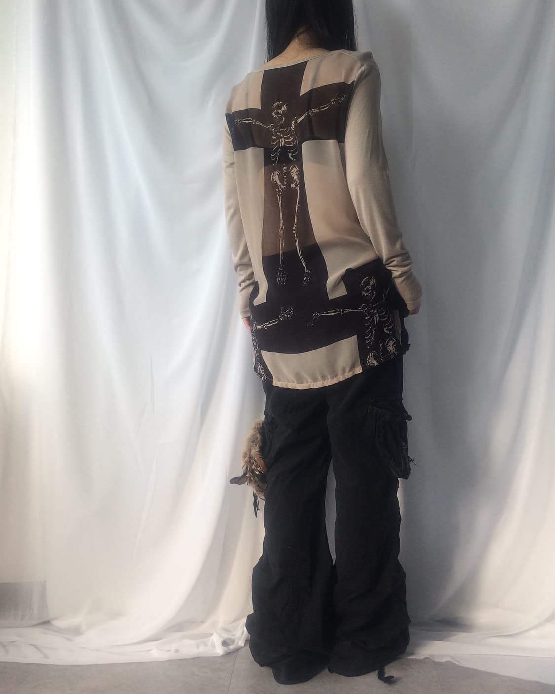 Back printing point loose fit top 상품이미지5