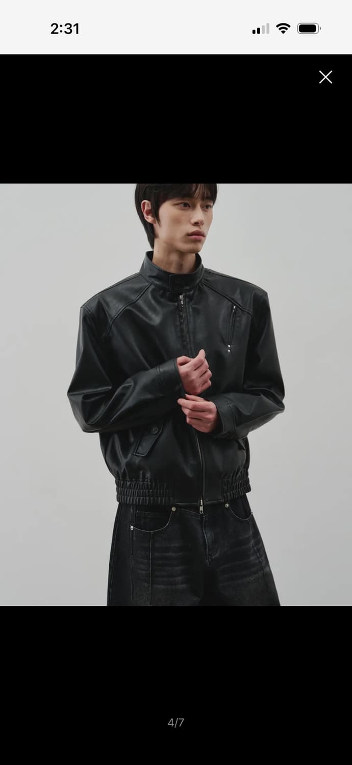 알리스 디파인드 레더 헤링턴자켓M (새상품) 상품이미지4