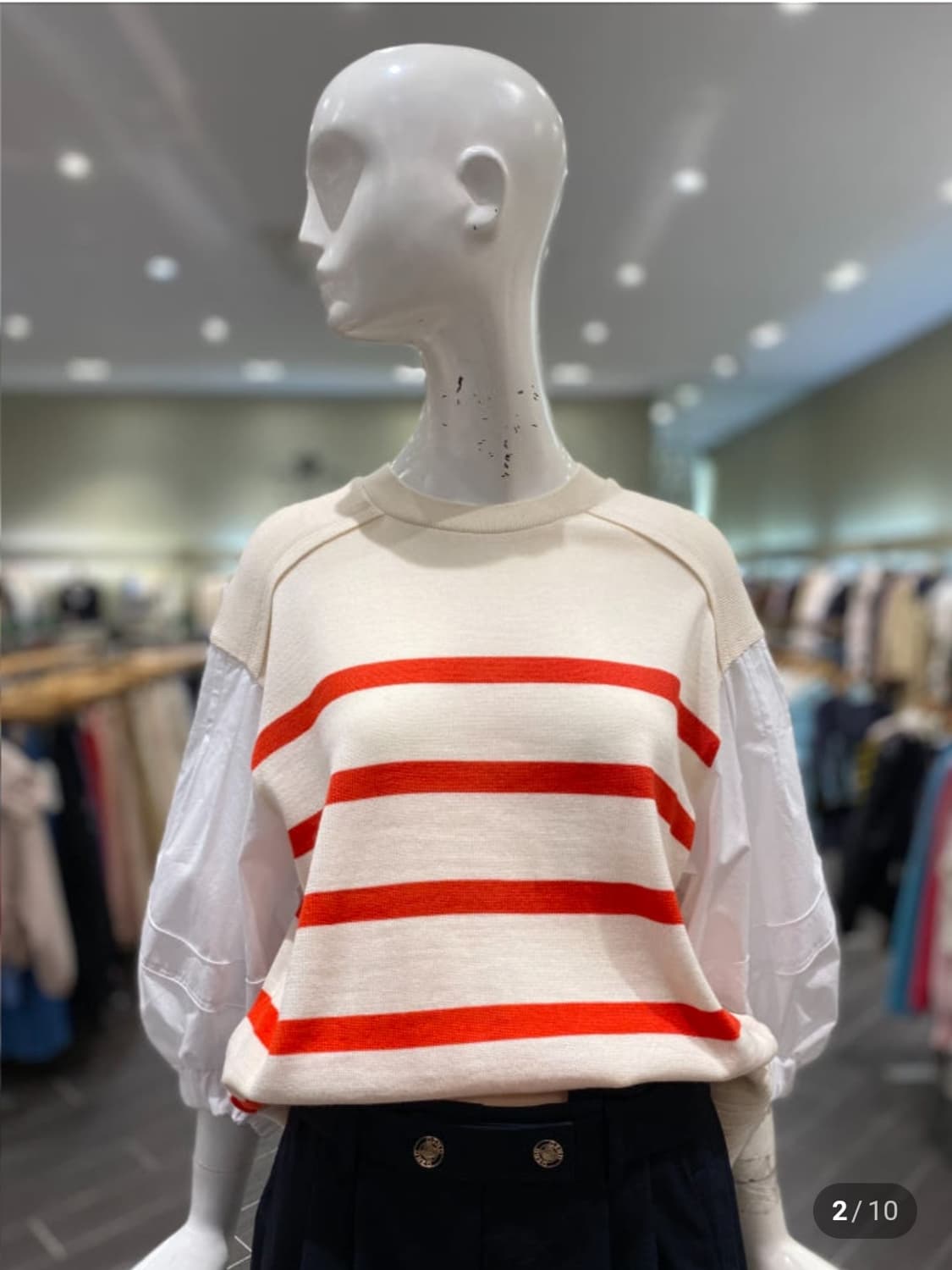 오즈세컨 2022 텍스처 블록 니트 76-90-155사이즈 상품이미지1