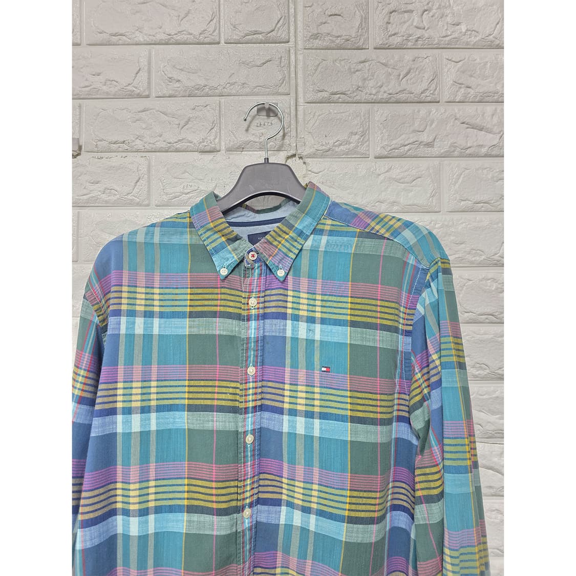 택포_ 타미힐피거 체크 남방 셔츠 XL 상품이미지3