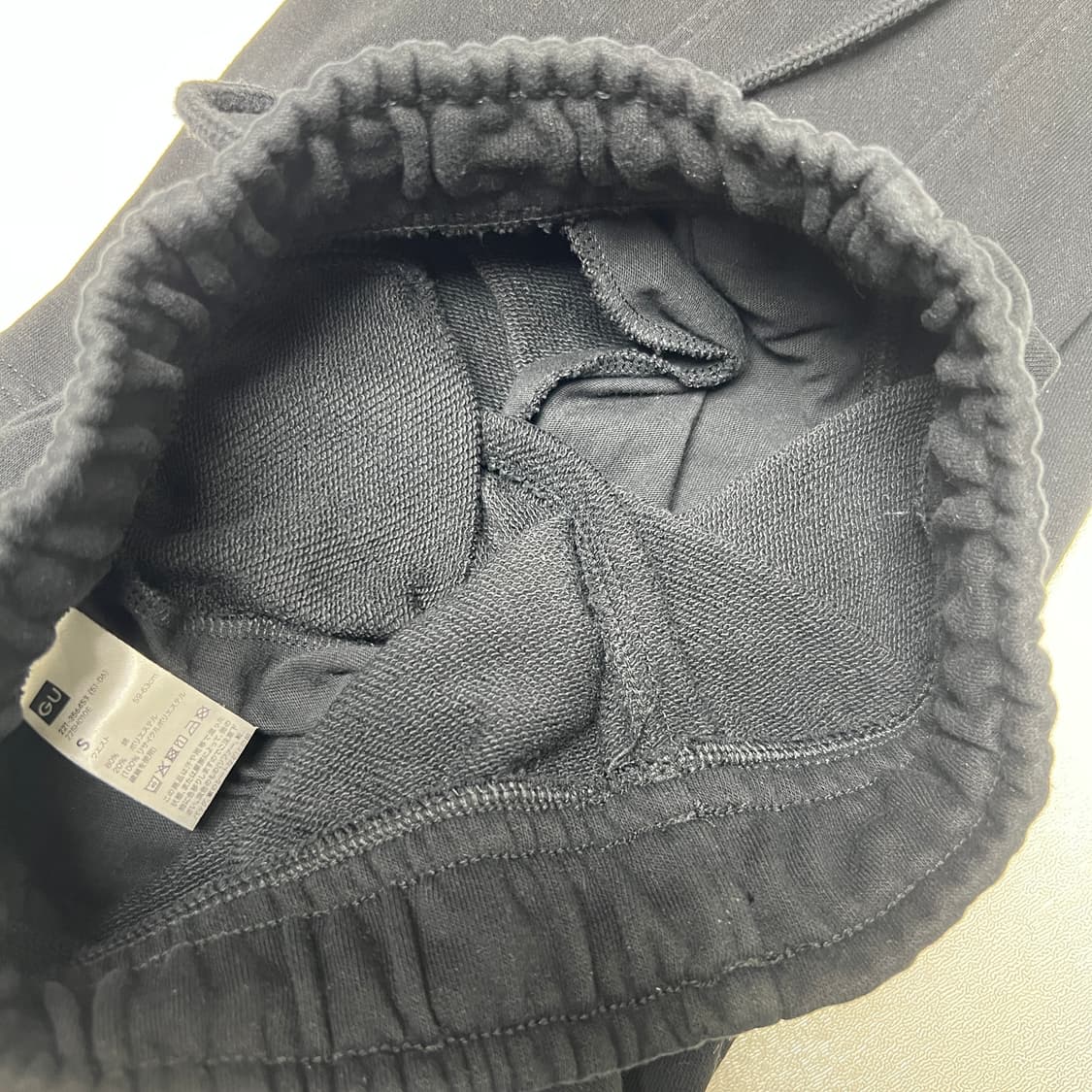 GU 지유 검정 스웨트 팬츠 배럴 레그 팬츠 조거 상품이미지7