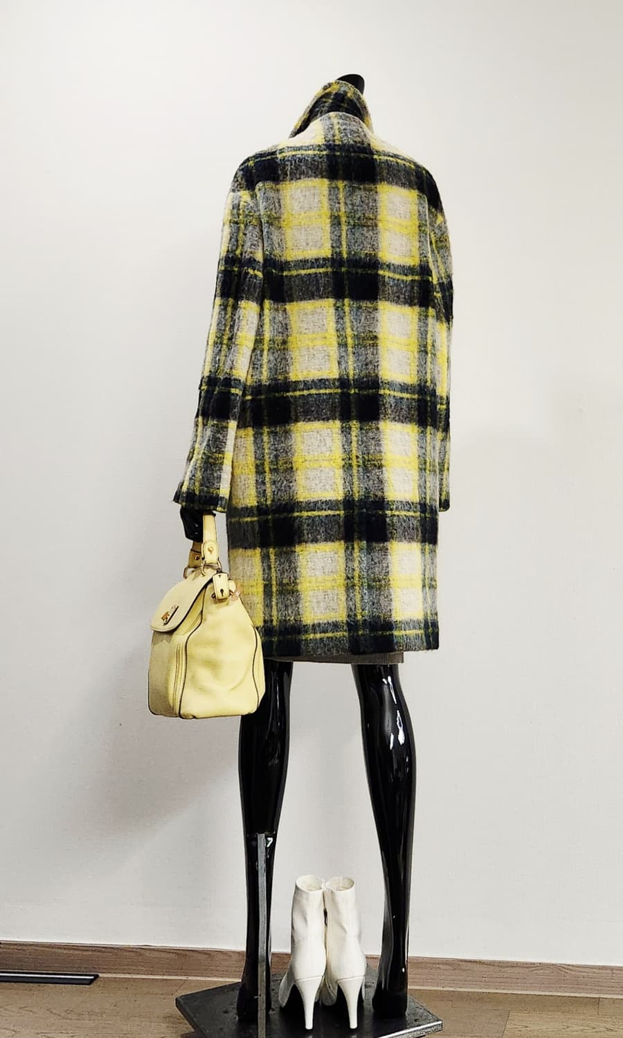 레몬체크 모헤어 코트  상품이미지5