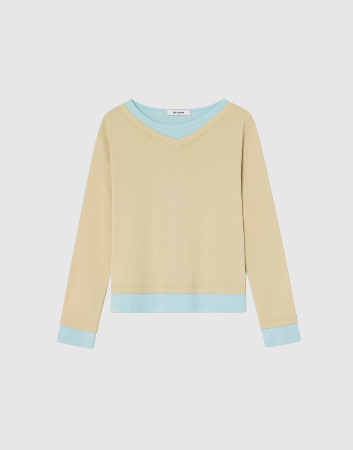 (S,M) 기마구아스 SAMM T-SHIRT BEIGE BLUE 상품이미지1