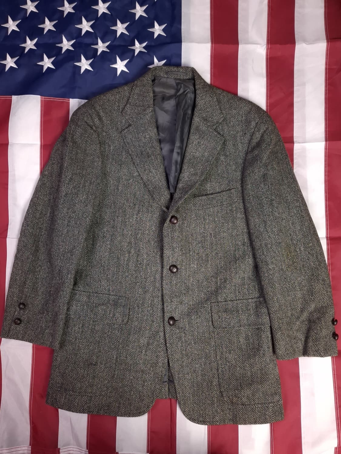 오리지날 일본판 제이프레스 울 헤링본 3버튼 체크 블레이저 상품이미지1