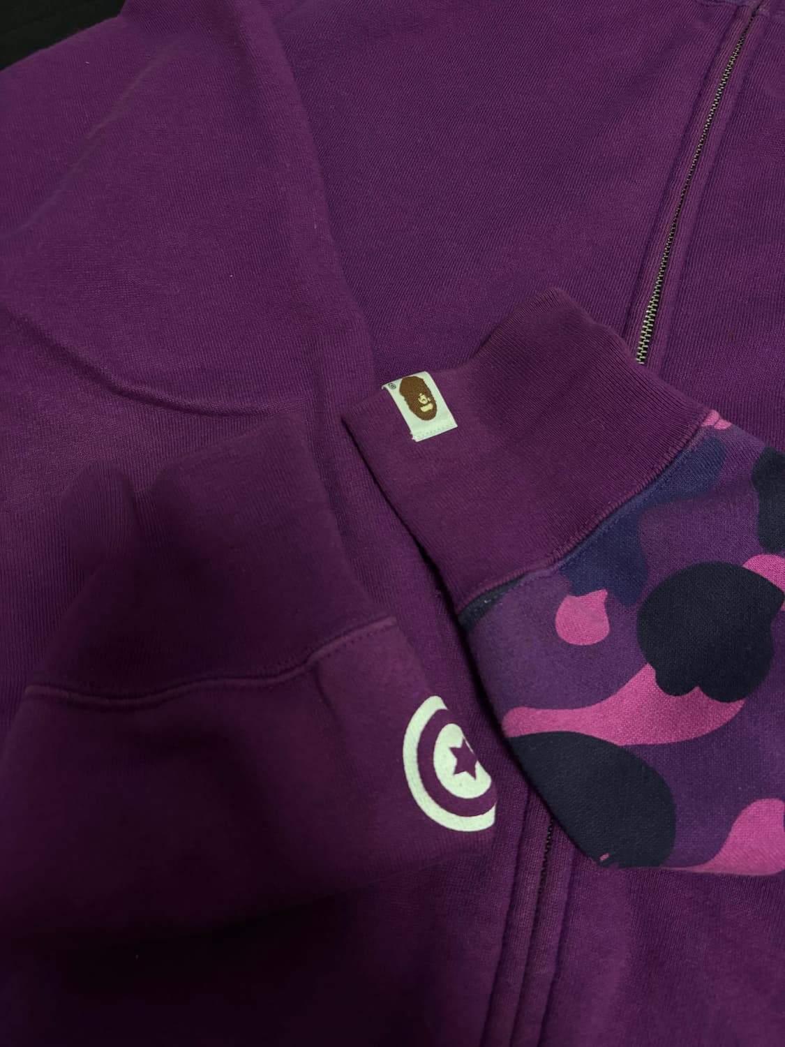 베이프 퍼플 샤크 후드집업 L 상품이미지5