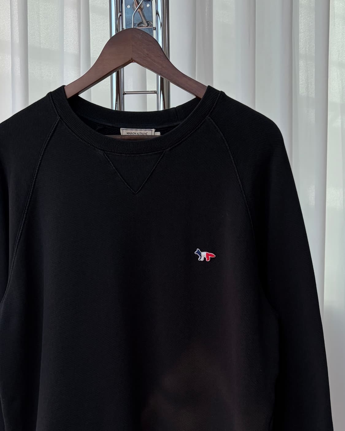 [L]메종 키츠네 트리컬러 폭스 패치 맨투맨 black 상품이미지5