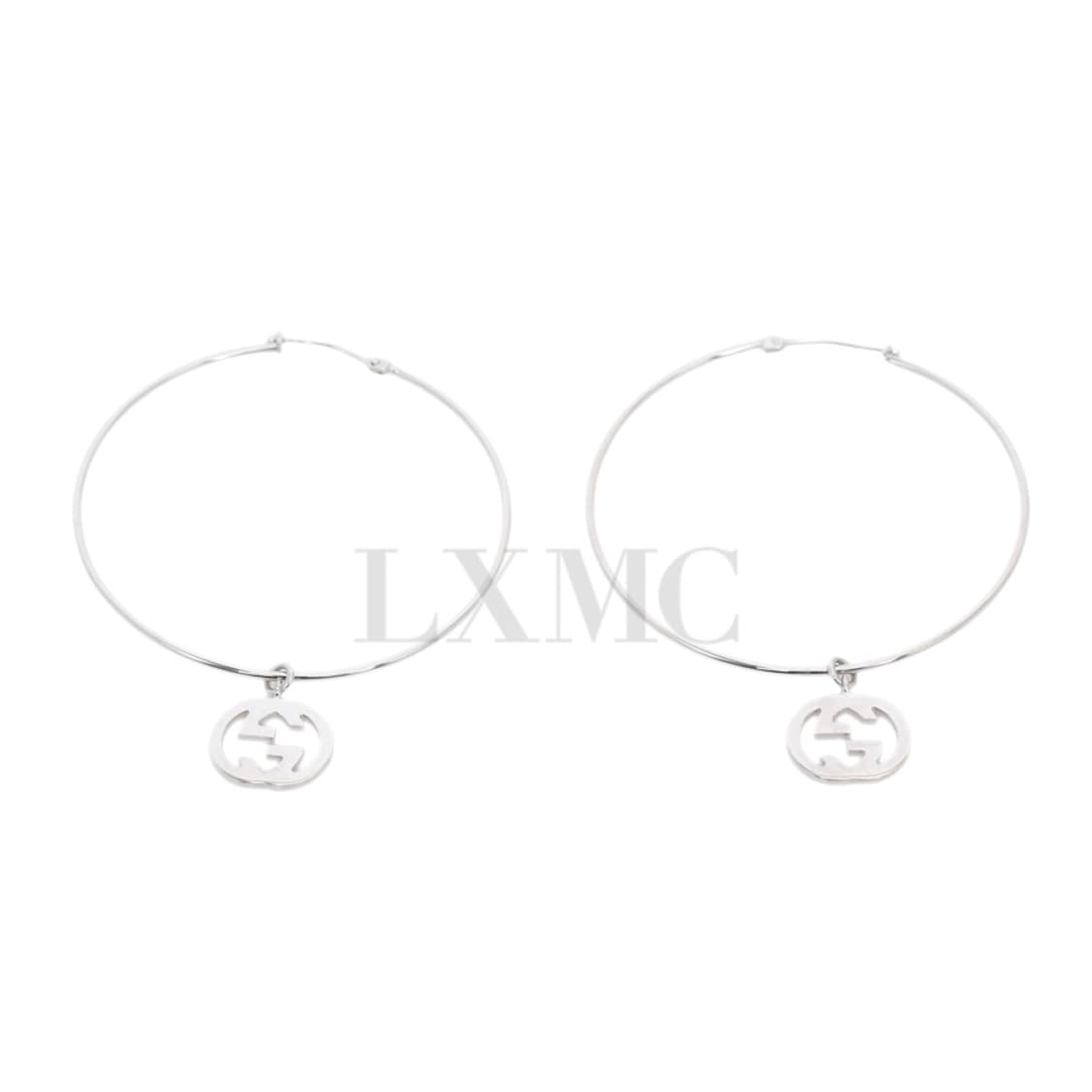 구찌 링 귀걸이 18K 화이트골드 GG 로고 후프 이어링 상품이미지6