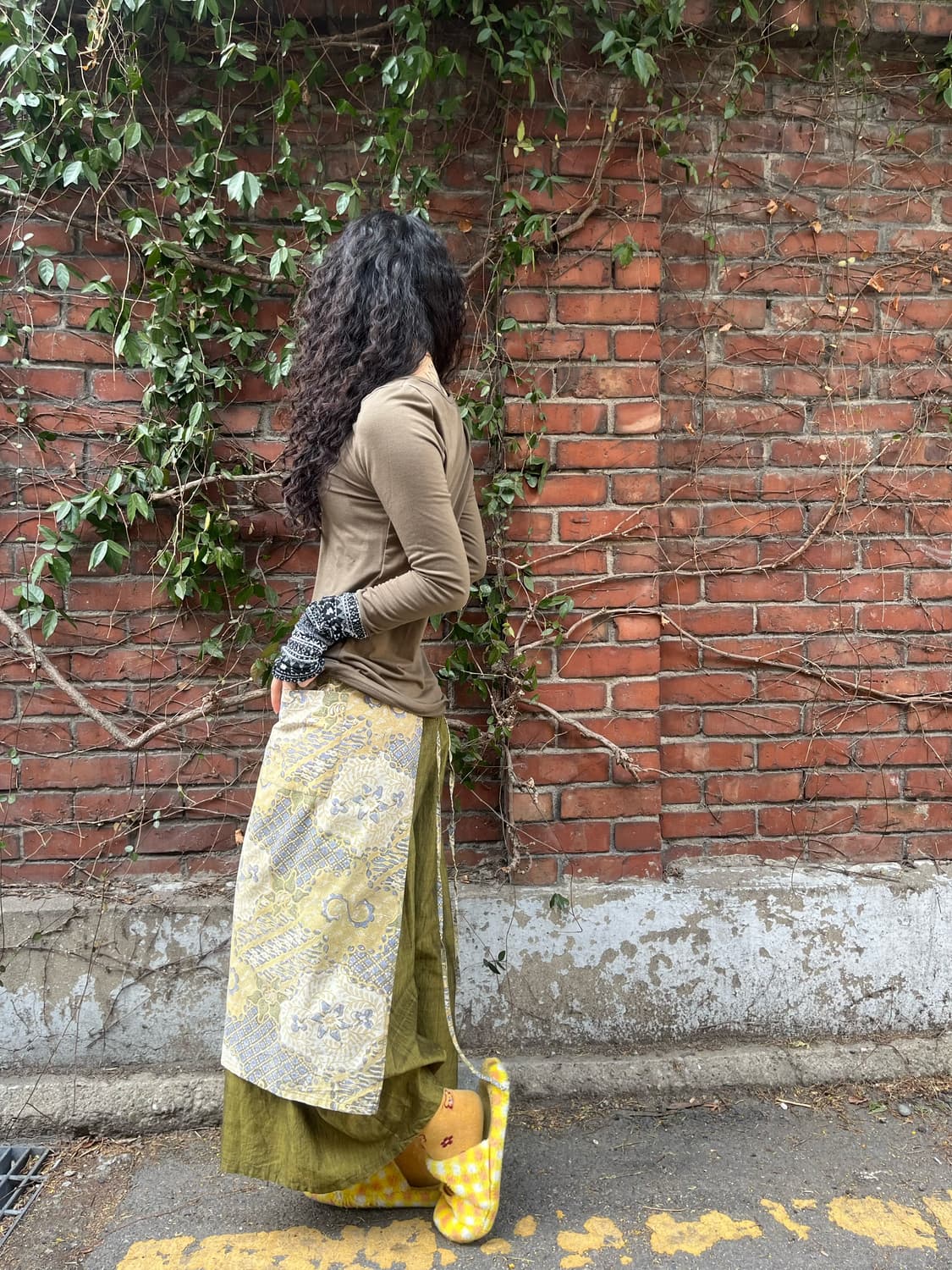 에스닉 패턴 랩 레이어드 롱 스커트 상품이미지4