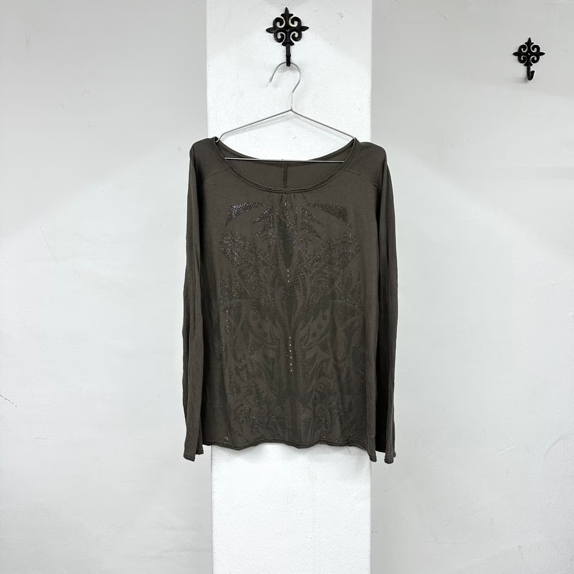 tribal printing shirring sleeve 상품이미지2