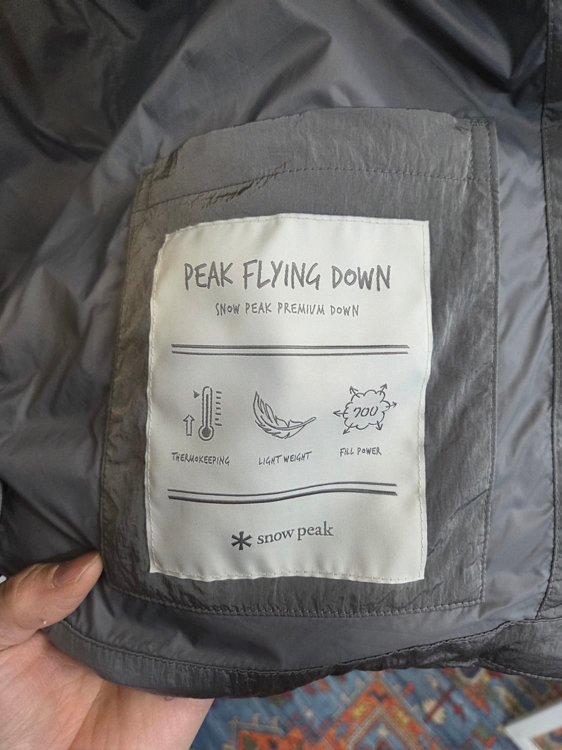스노우피크 덕다운 실버 그레이 숏패딩 L 상품이미지5