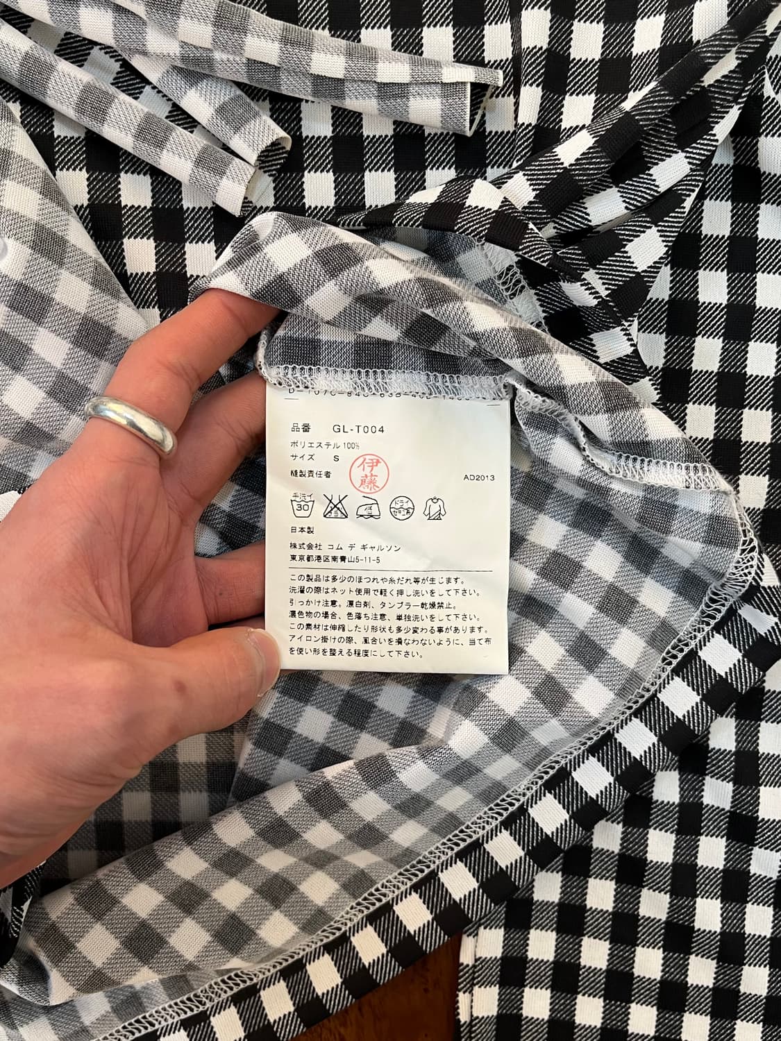 꼼데가르송 체크 드레이프 탑 슬리브 상품이미지6