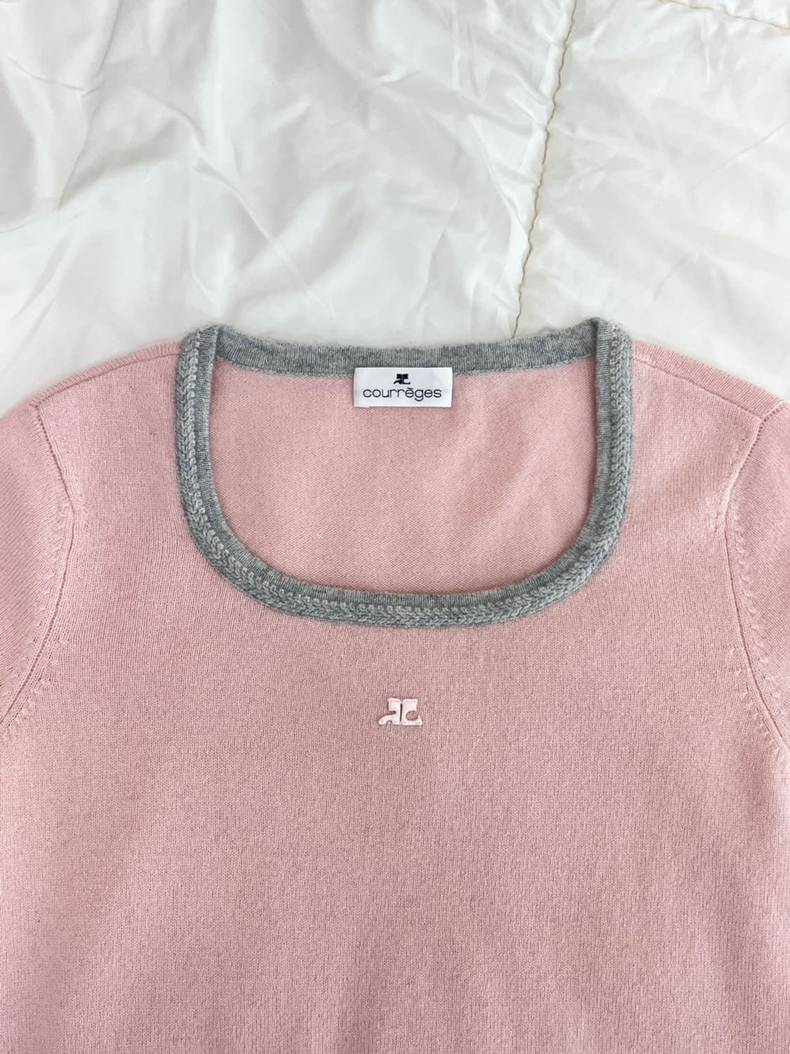 courreges / 꾸레쥬 핑크&그레이 울 캐시미어 니트   상품이미지4