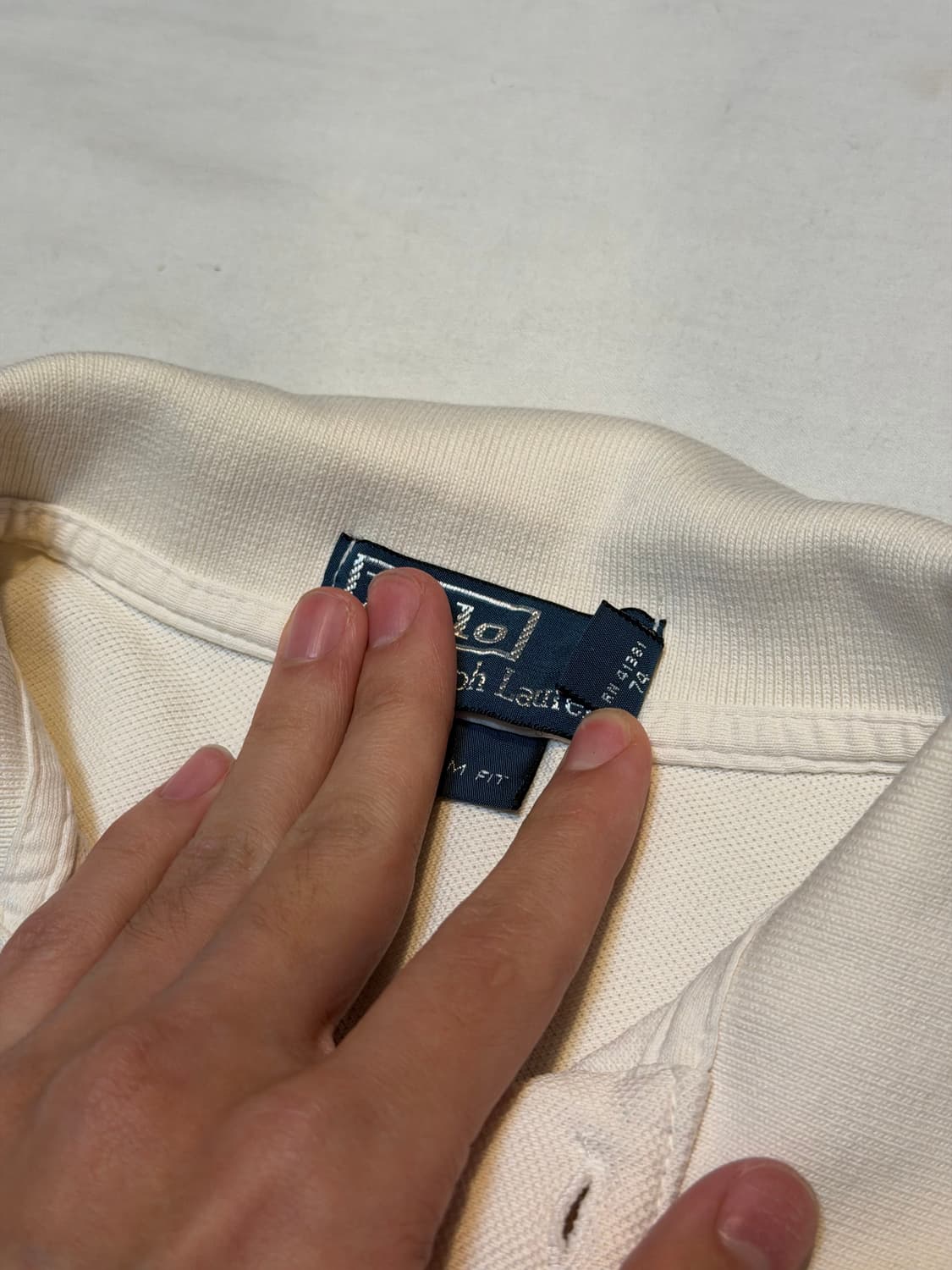 *희귀* 폴로 랄프로렌 빅포니 카라티 아이보리 블루 상품이미지3