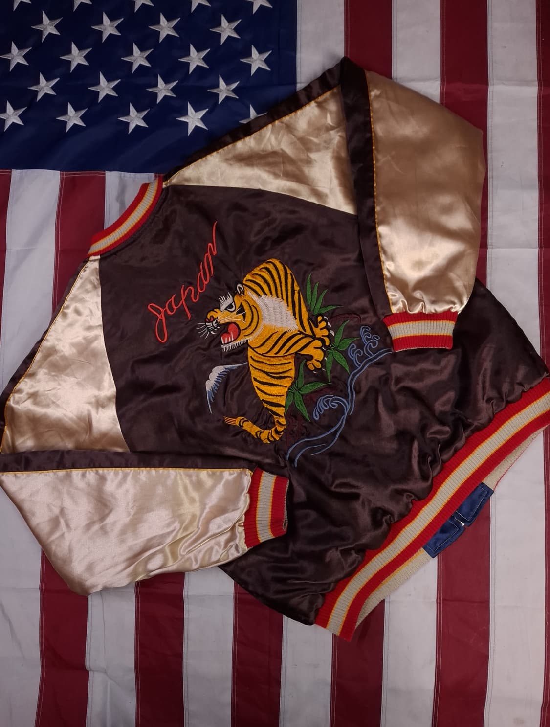 빈티지 JPN 타이거 드래곤 리버서블 스카쟌 상품이미지1