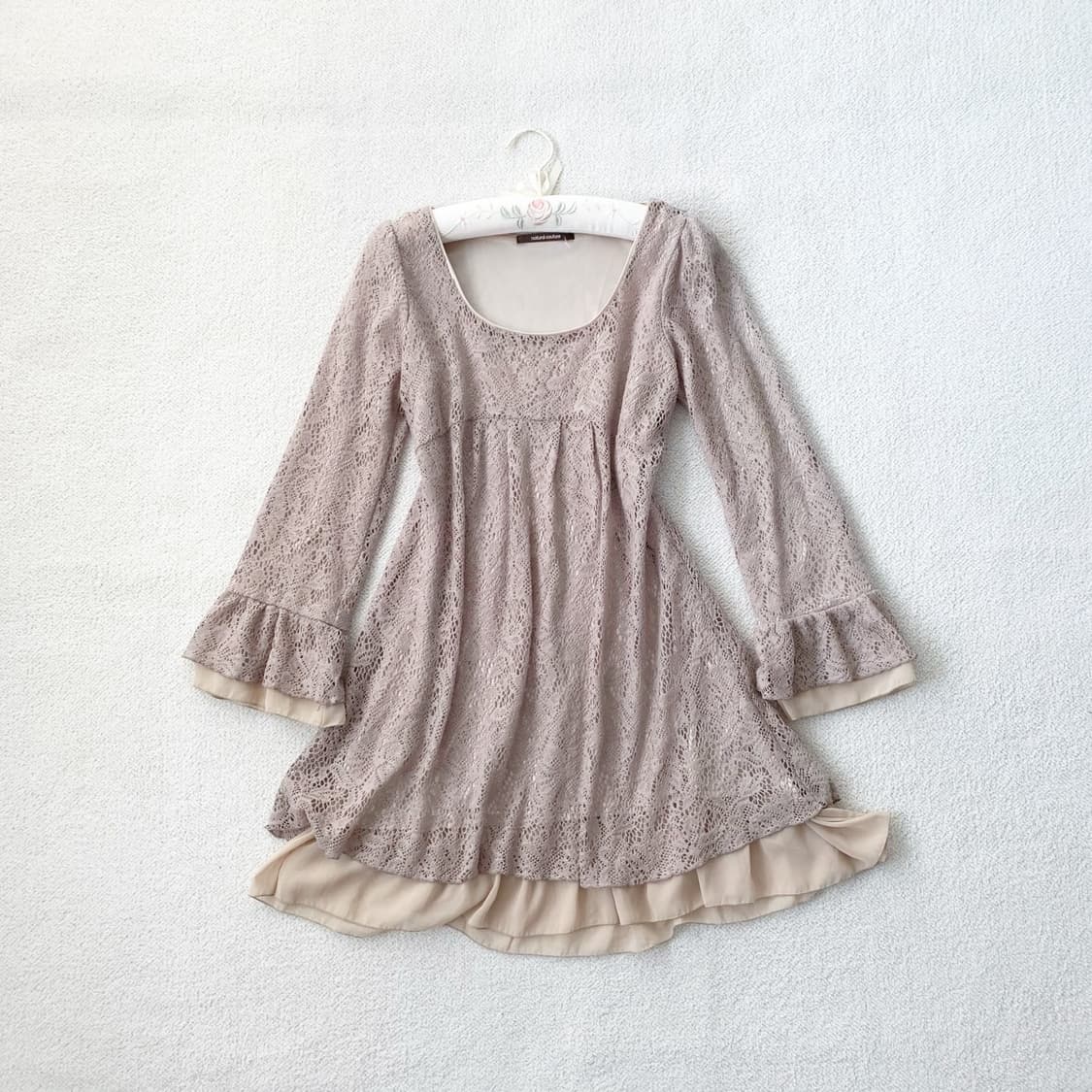 밀크티라떼 ♥ 레이스 공주핏 원피스 상품이미지1
