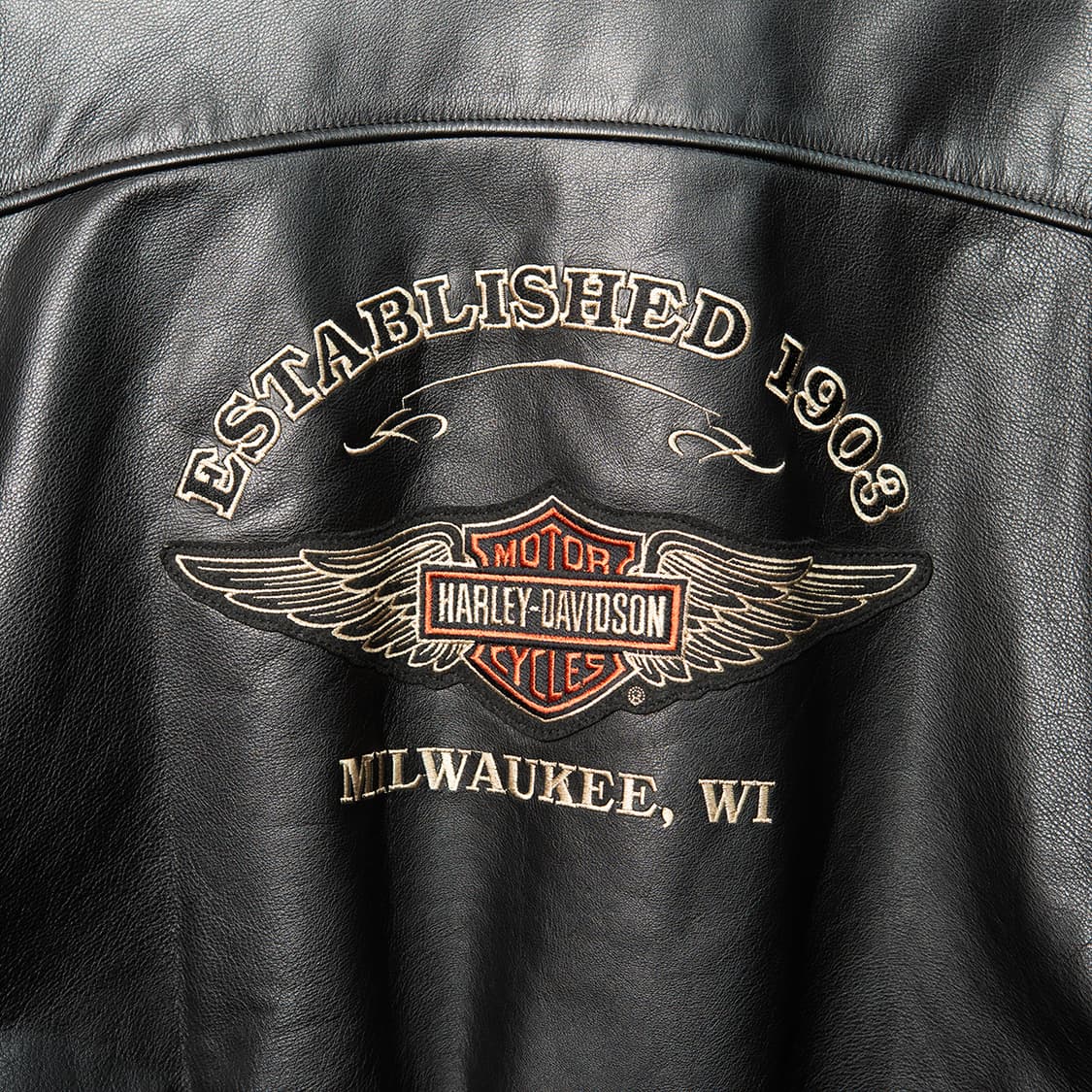 [XL] 90s 할리데이비슨 올레더 바시티 자켓 블랙+오렌지  상품이미지2