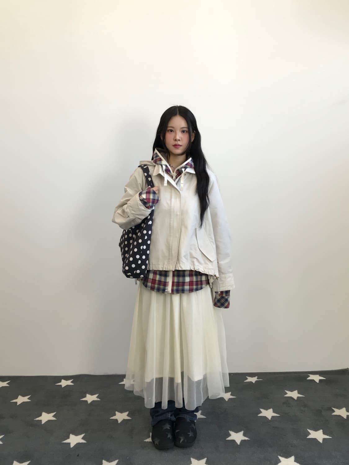 GALLARDAGALANTE Ivory Hooded Windbreaker 상품이미지1