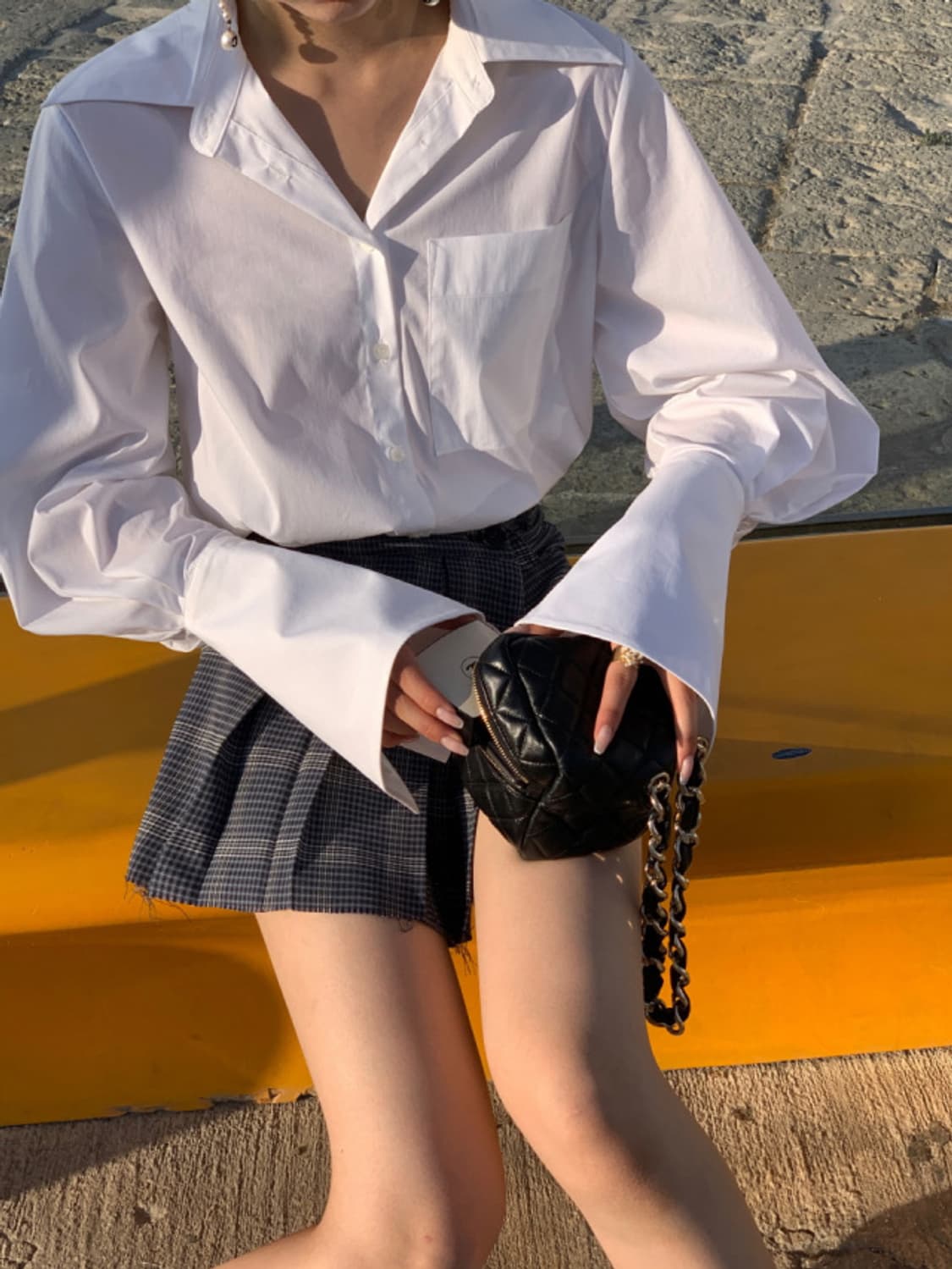 서쿠키 체크 플리츠 팬츠 s 상품이미지5