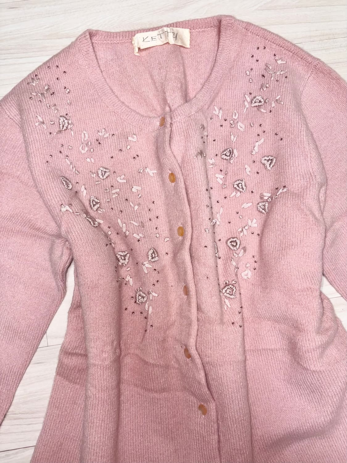 핑크 페어리 모리 자수 가디건 라떼갸루 히메갸루 오네갸루 로걀 크루빈티지 상품이미지2