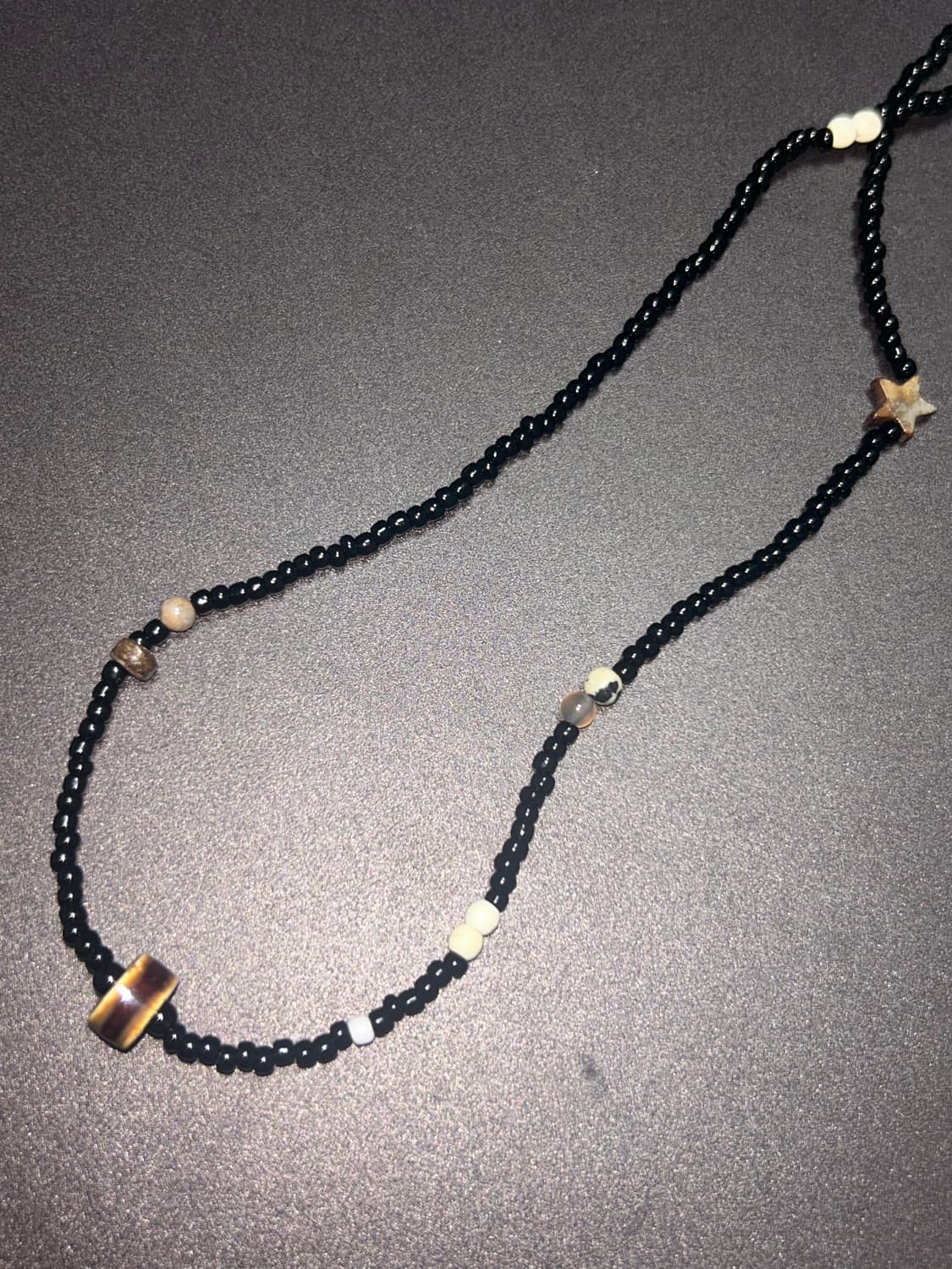 빈티지 비즈 브라운 목걸이 / brown point necklace 상품이미지2