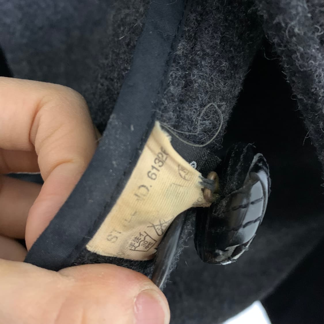 아비렉스 빈티지 차콜 버튼 모직 숏코트 L 상품이미지6