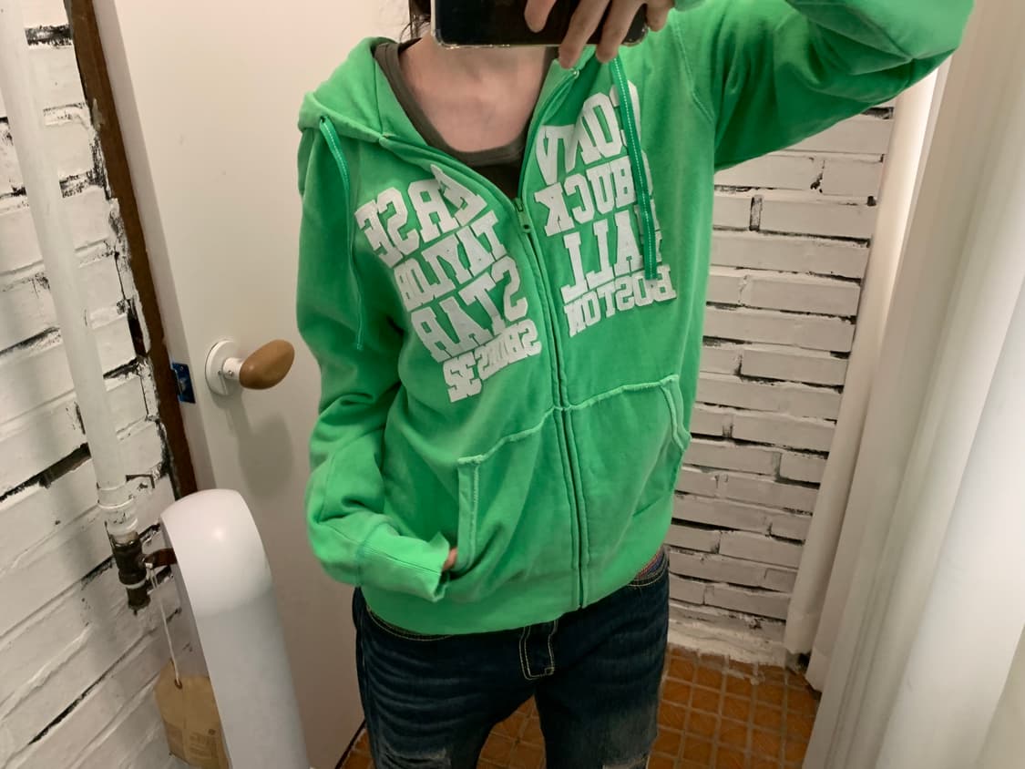 Converse patched green hood zip-up 상품이미지5