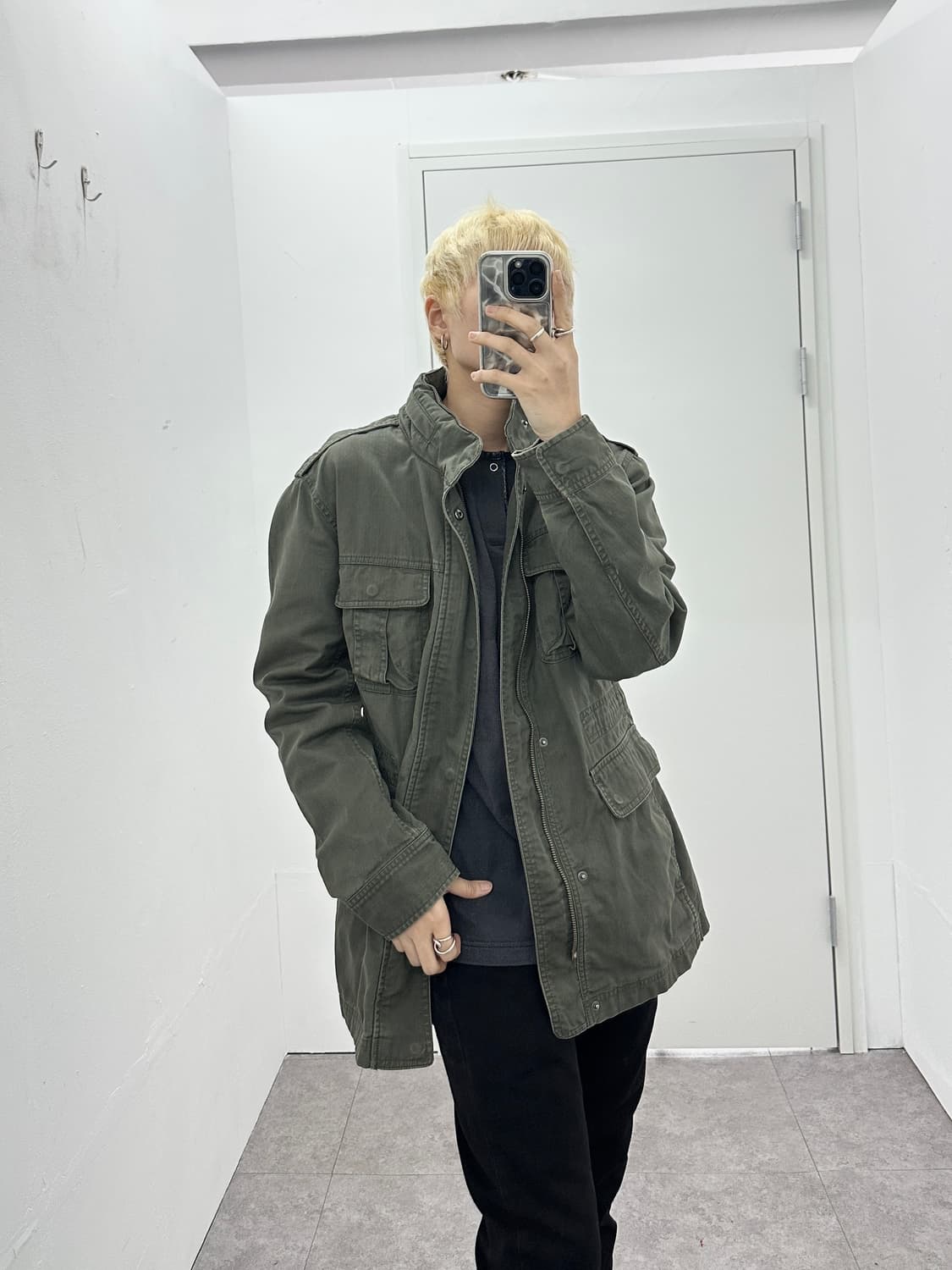 Vintage khaki multi pocket jacket 상품이미지1