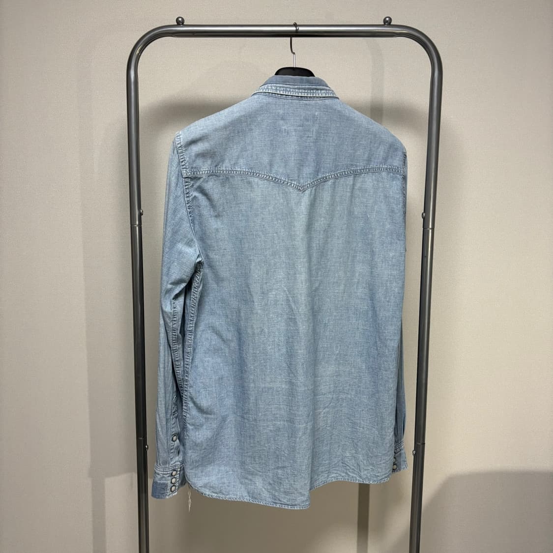XL) 레미릴리프 데님 리페어 웨스턴 셔츠 상품이미지6
