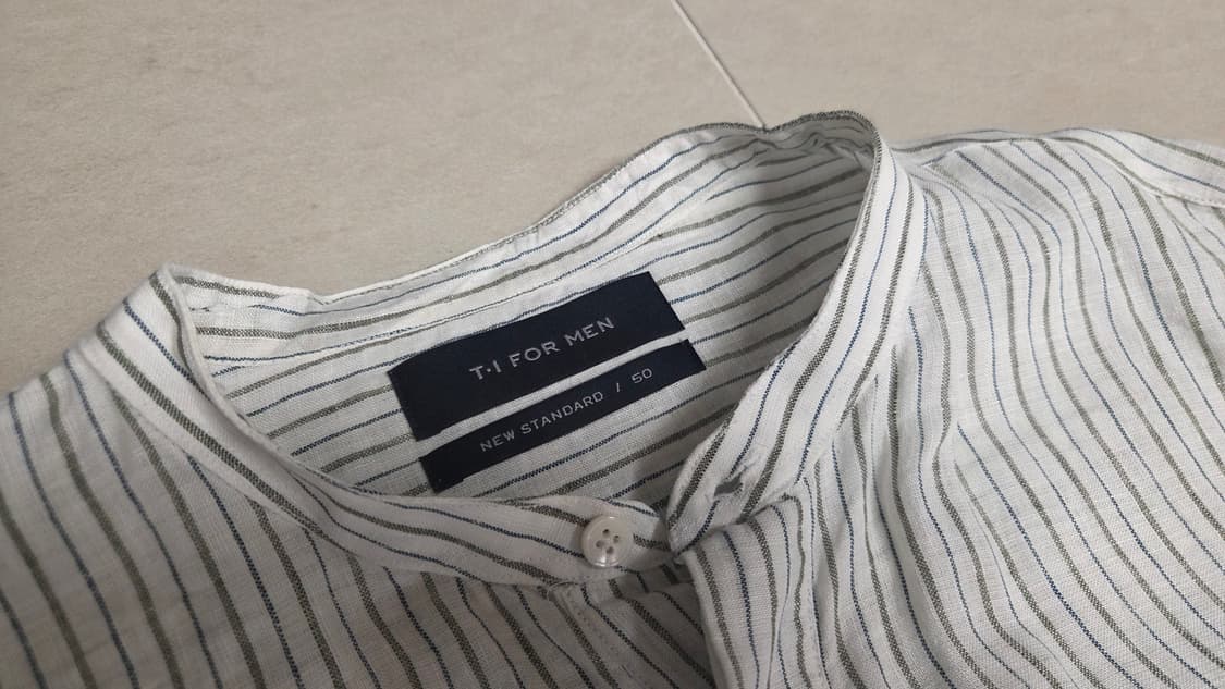 티아이포맨  차이나카라 아노락 스트라이프 셔츠 상품이미지5