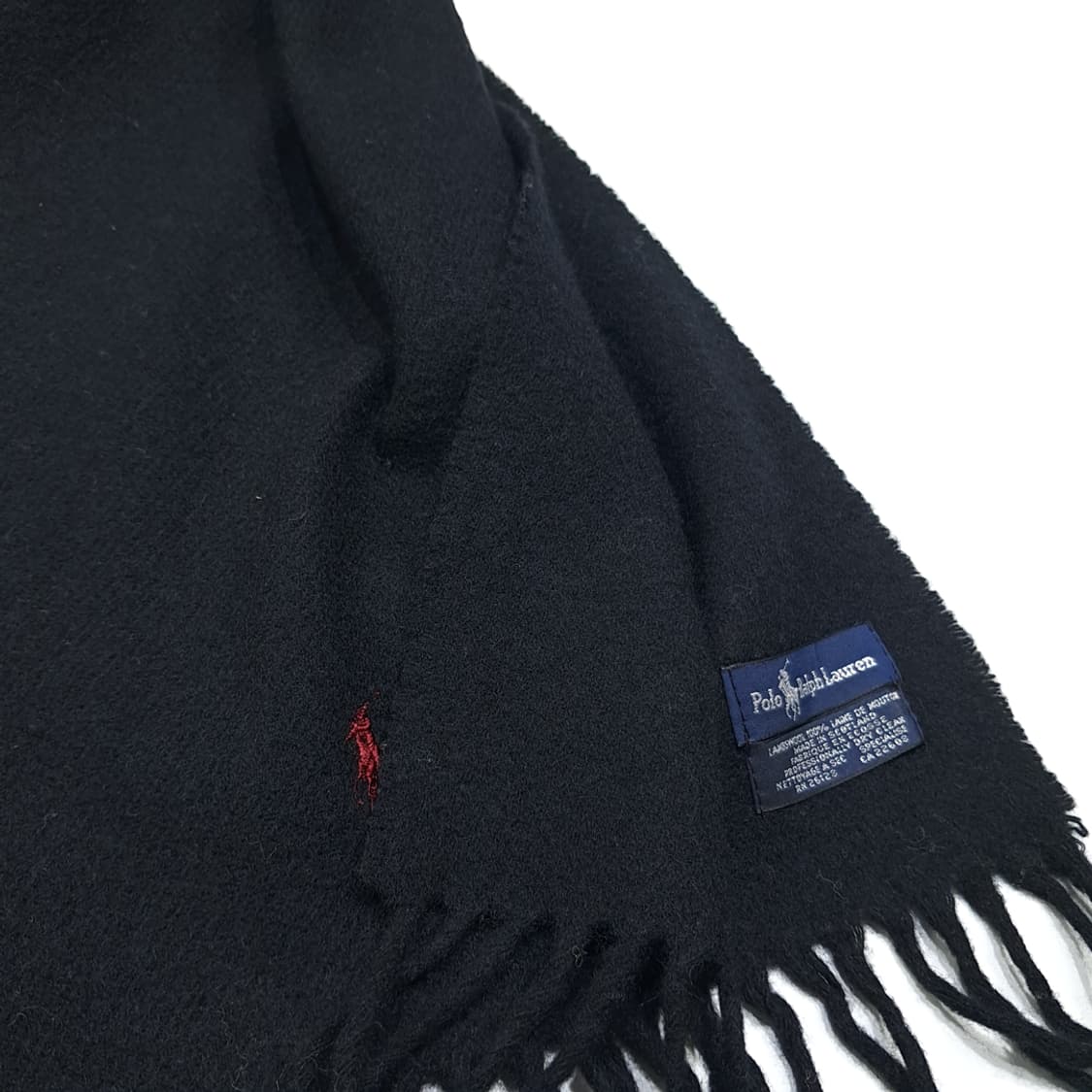 MX550 폴로 90s 스코틀랜드판 램스울 레드포니 블랙 머플러 목도리 상품이미지6