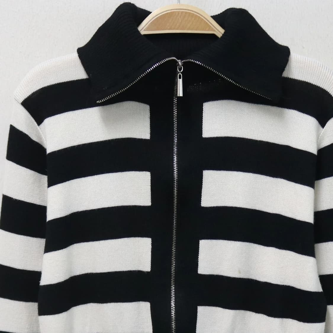 스트라이프 하이넥 니트 집업 62014 상품이미지5