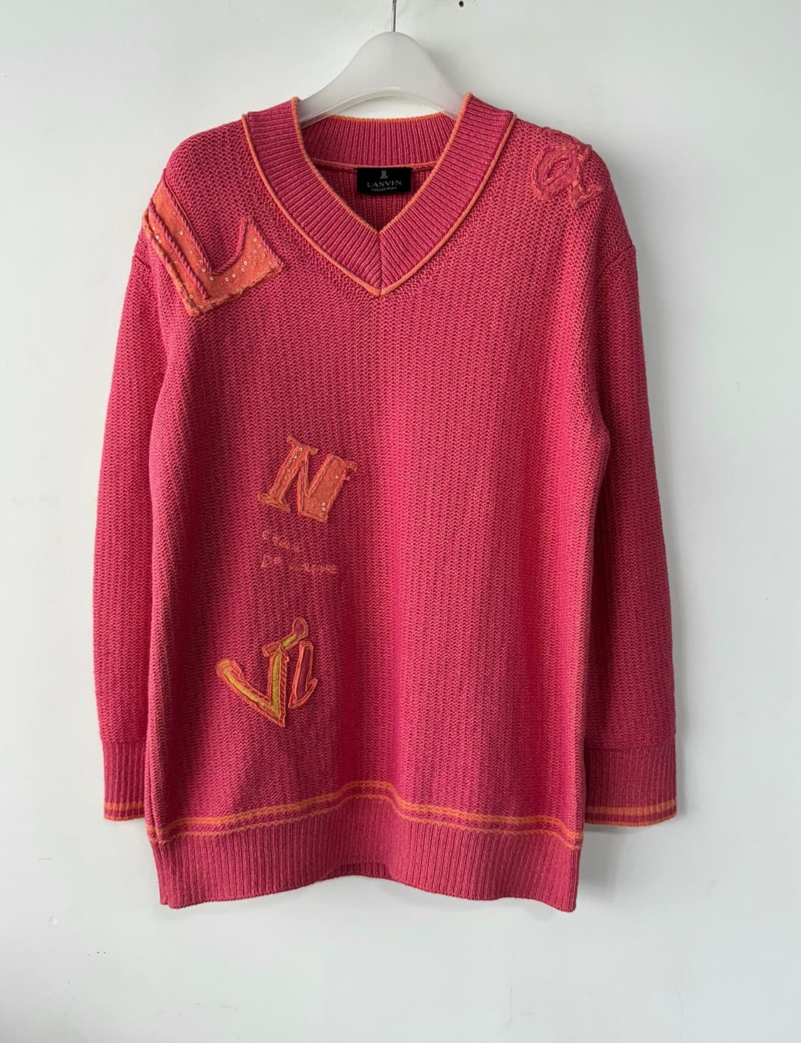 랑방컬렉션 자수 패치 니트 상품이미지2