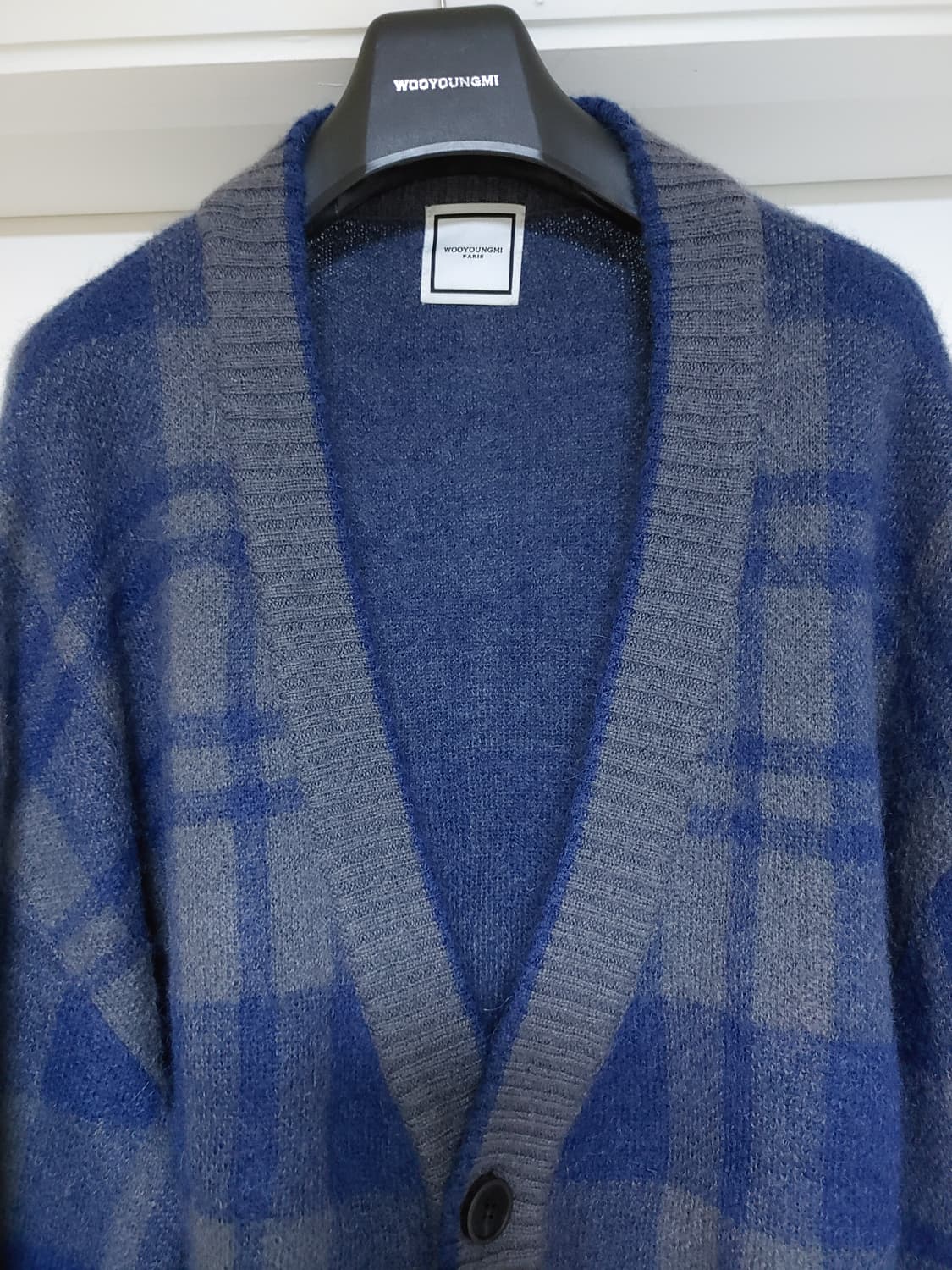 우영미 블루 체크 가디건 팝니다 상품이미지2