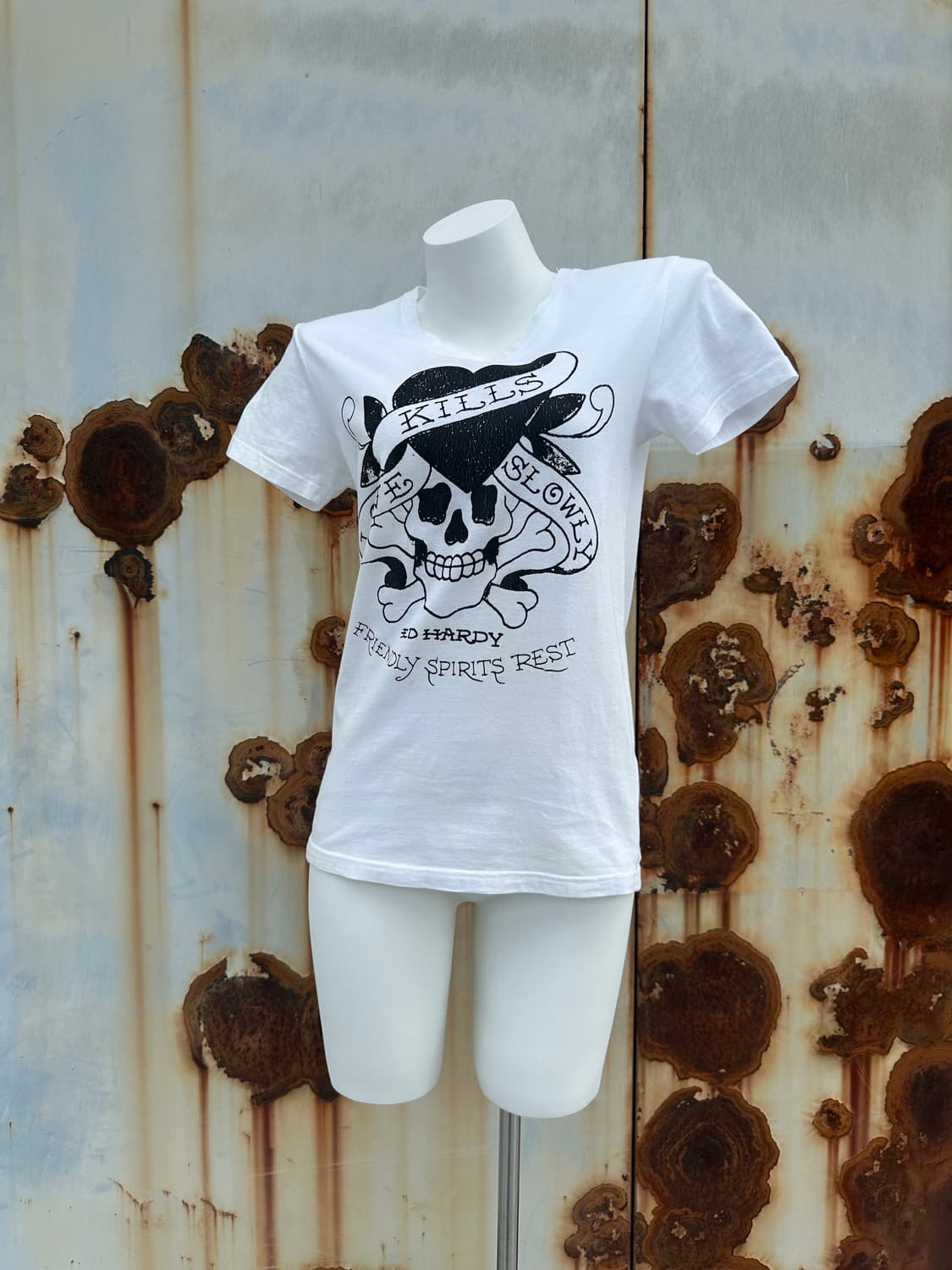 🎸Ed Hardy 화이트 스컬 프린팅 티셔츠🎸 상품이미지5