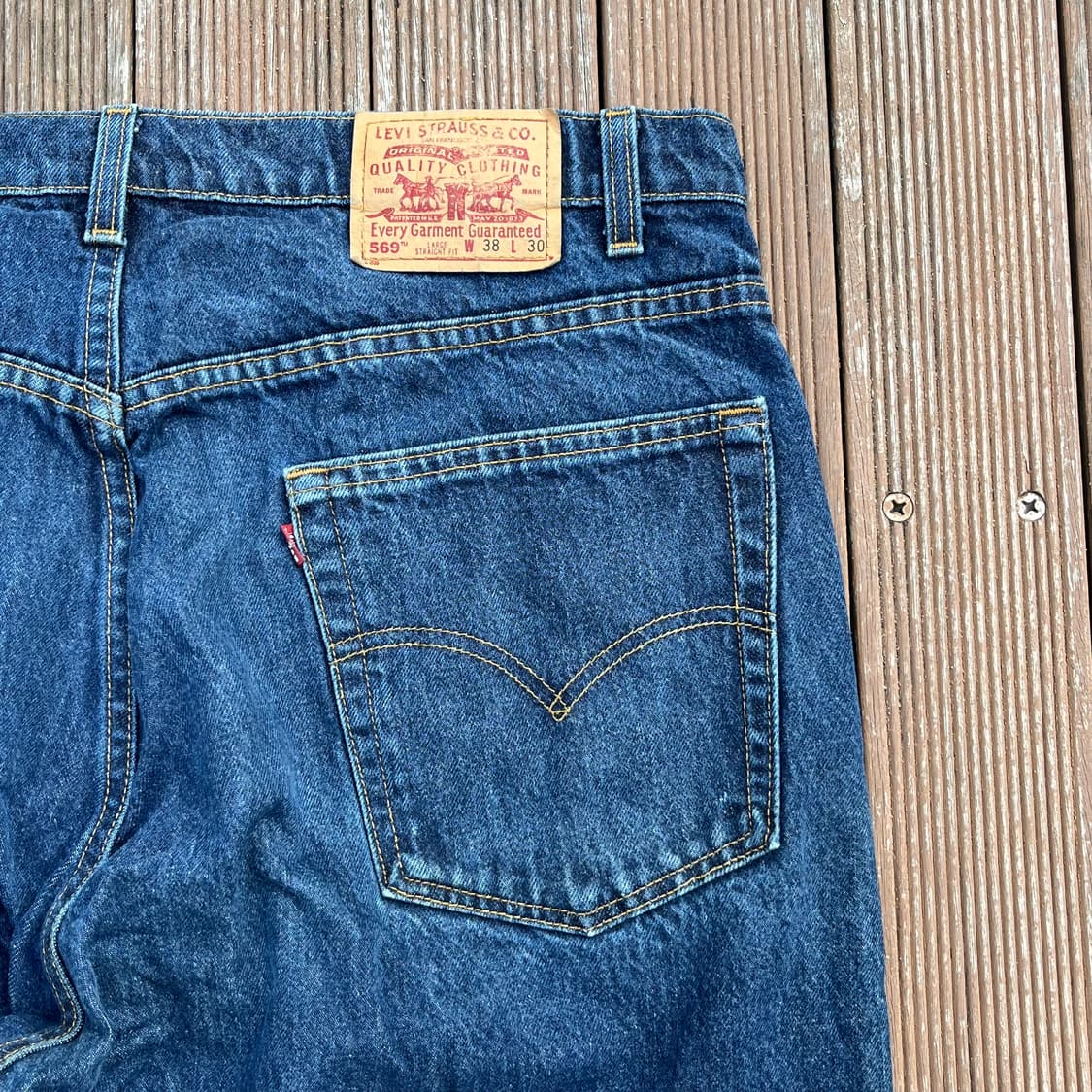 [38X30] 90s 빈티지 리바이스 569 인디고 made in usa 상품이미지5