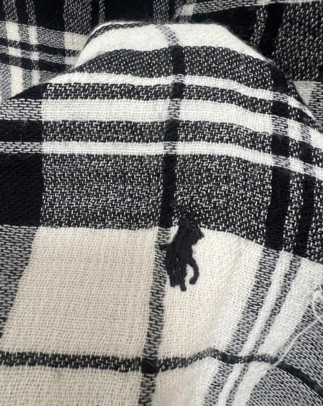 폴로랄프로렌 블랙체크 울코튼머플러 
 상품이미지6