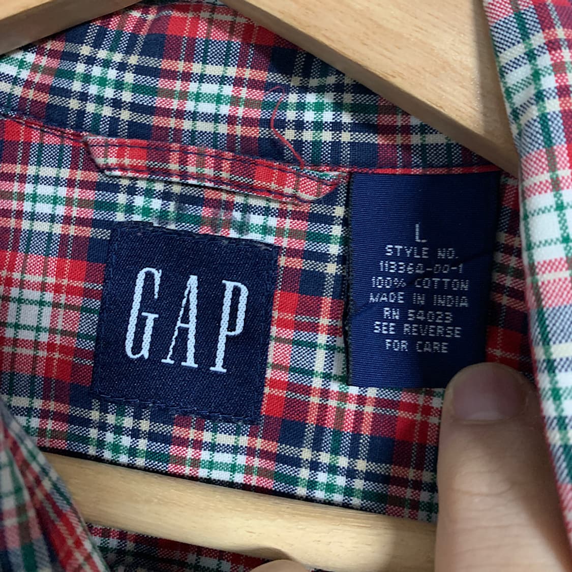 90s 올드 갭 체크 셔츠 L 상품이미지2