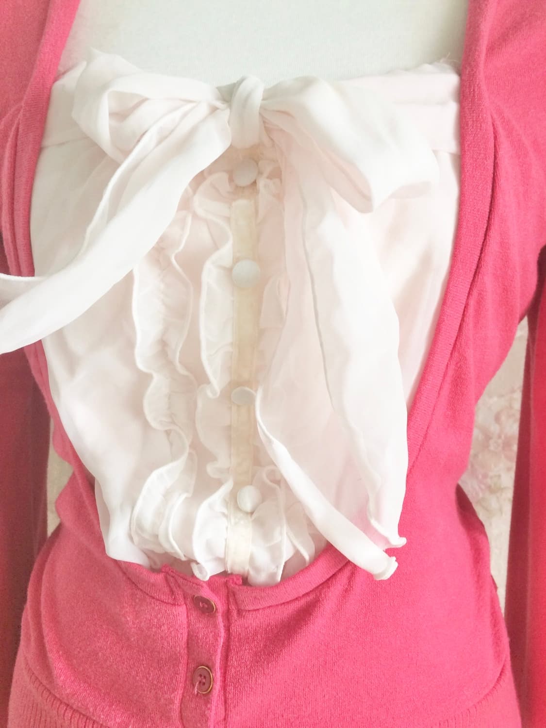Vintage Bye Bye pink blouse layered milk 상품이미지4