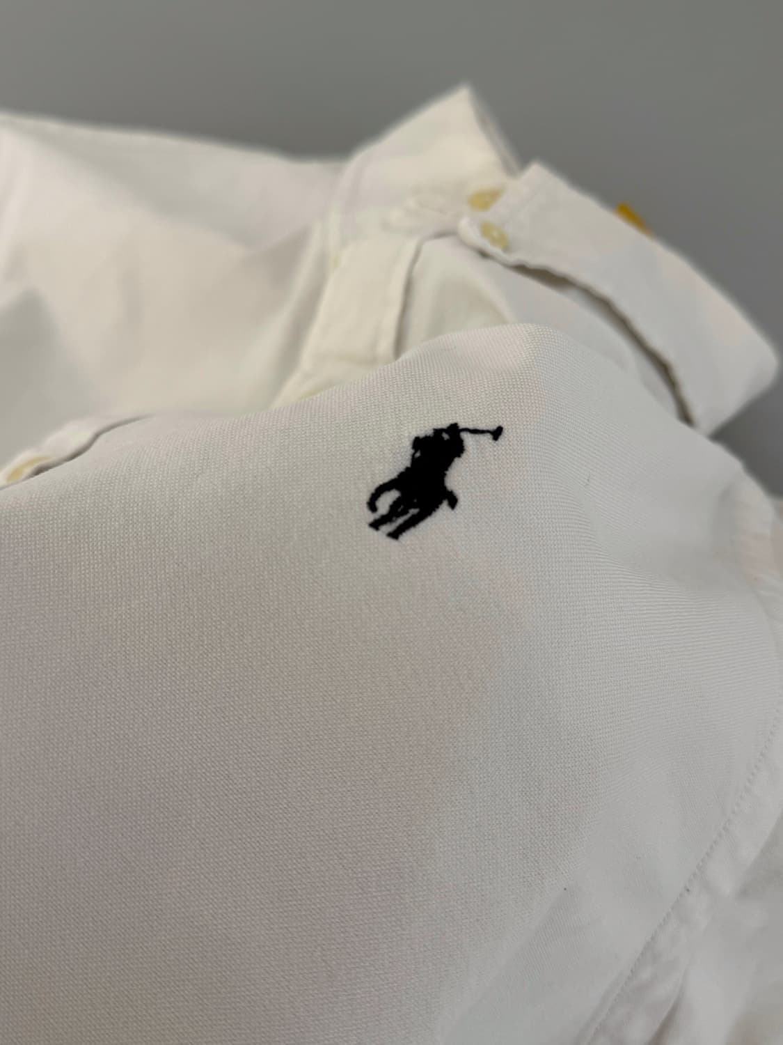 폴로 랄프로렌 신형 QR라벨 가먼트 다이 화이트 셔츠 상품이미지3