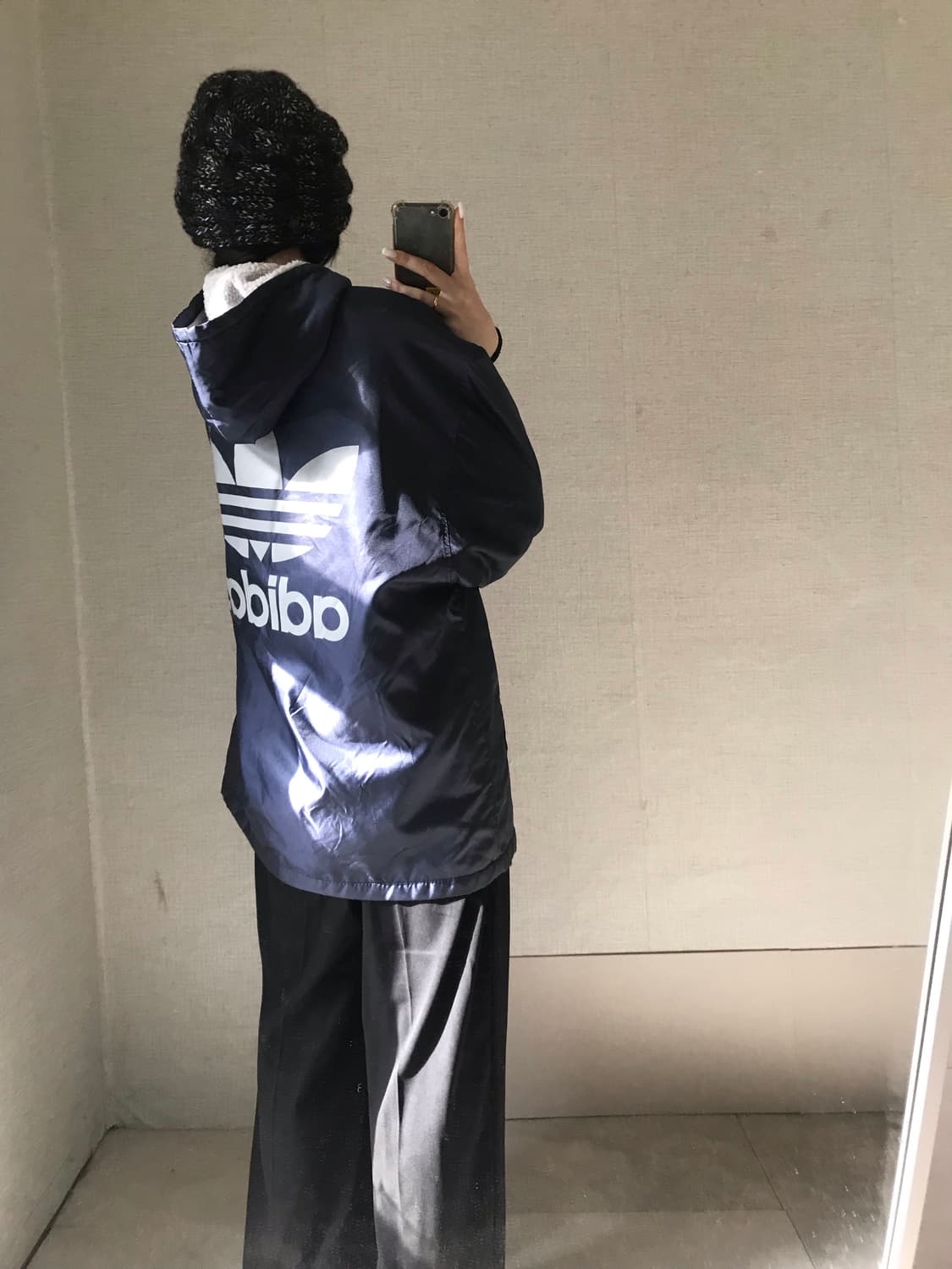 아디다스 빅로고 네이비 후리스 점퍼 상품이미지3