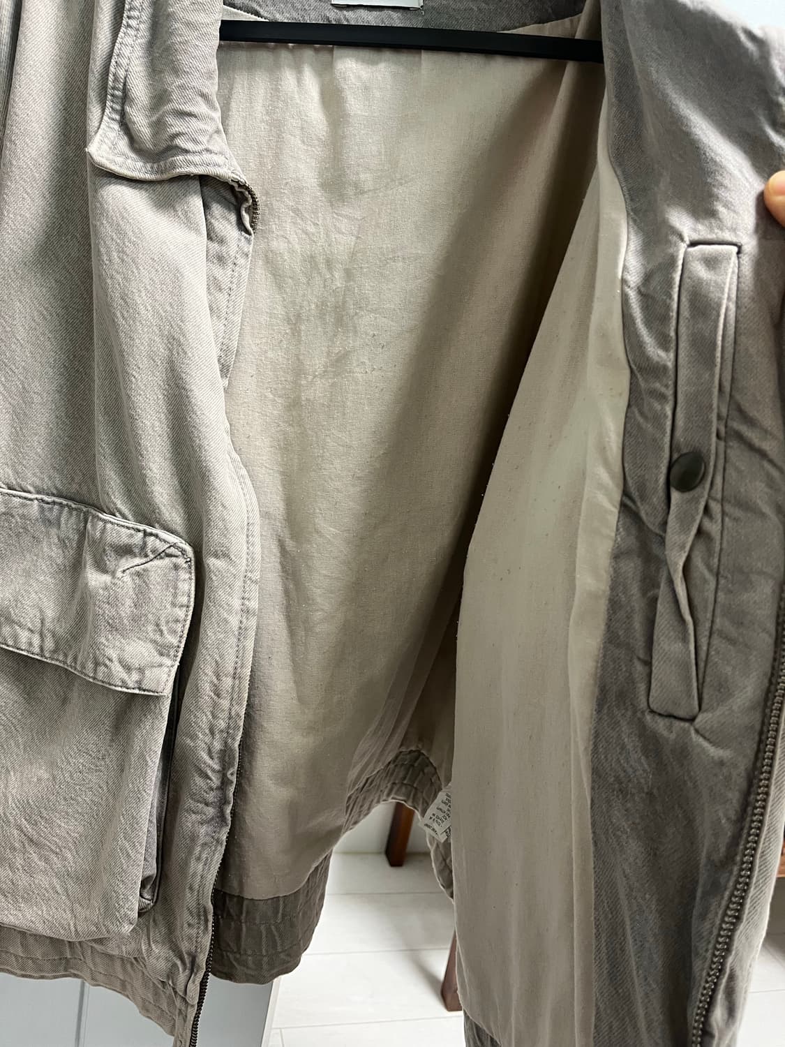 ZARA 베이지 코튼 블루종 워크자켓(XL) 상품이미지3