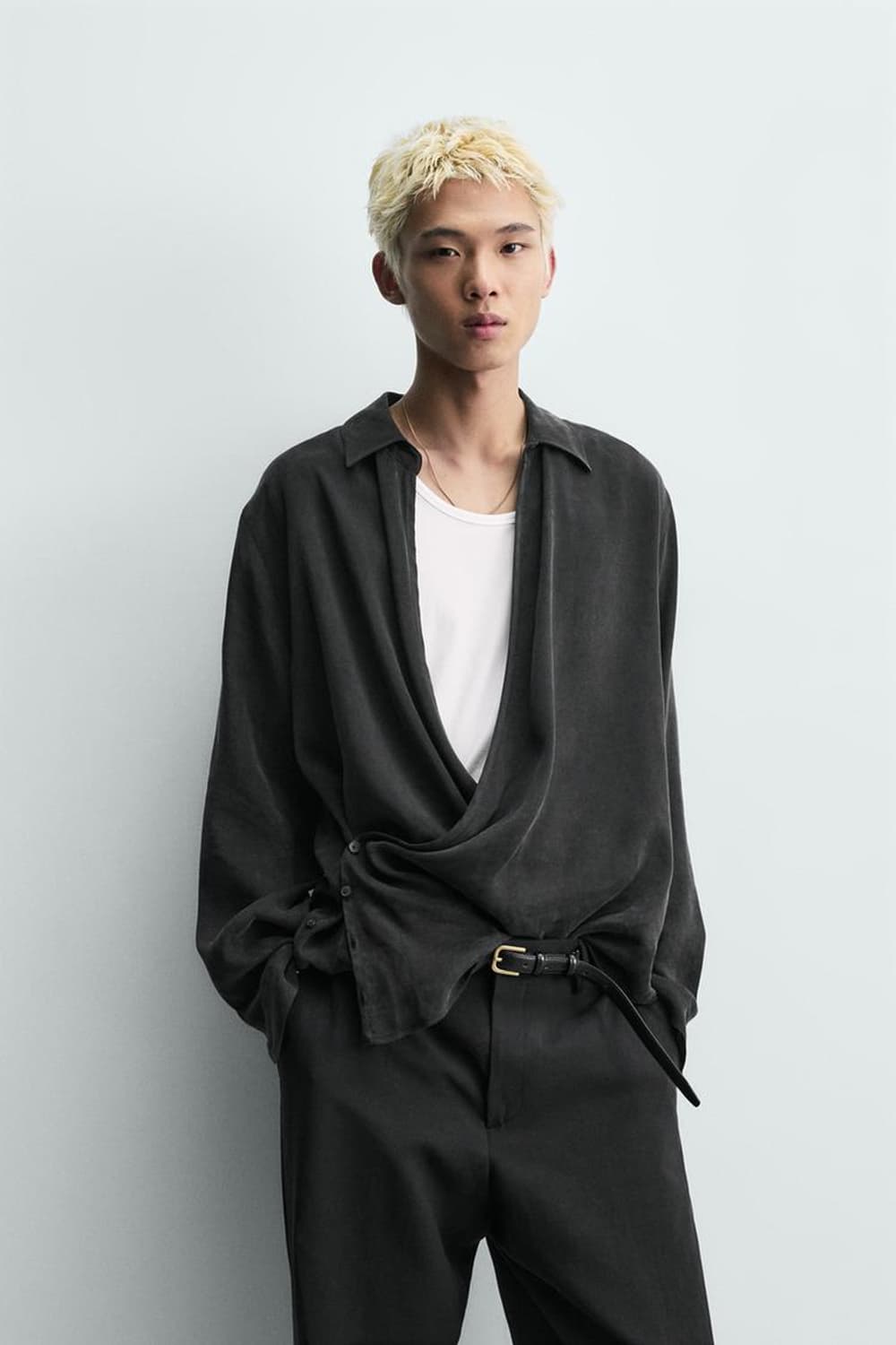 자라 크로스 비대칭 셔츠 [M] 상품이미지7