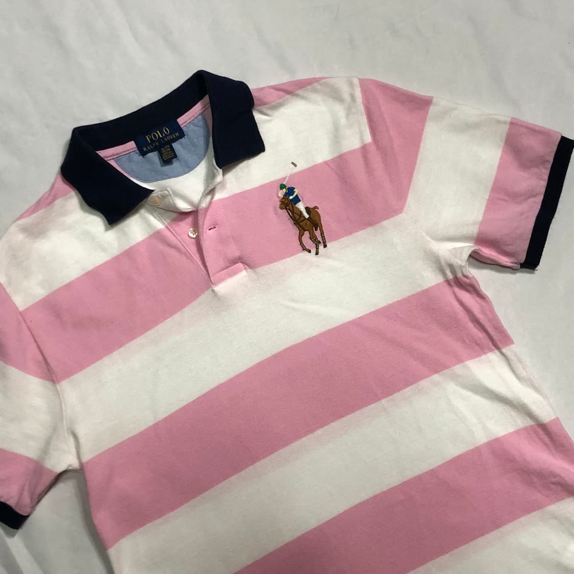 폴로 랄프로렌 빅포니 딸기우유 스트라이프 카라티 상품이미지1