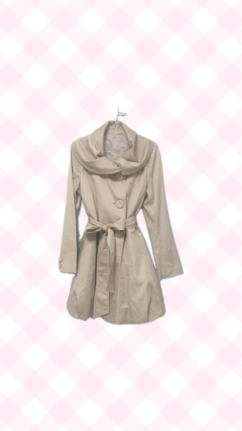 Japanese Vtg 라떼갸루 베이지 벌룬 코트 상품이미지1