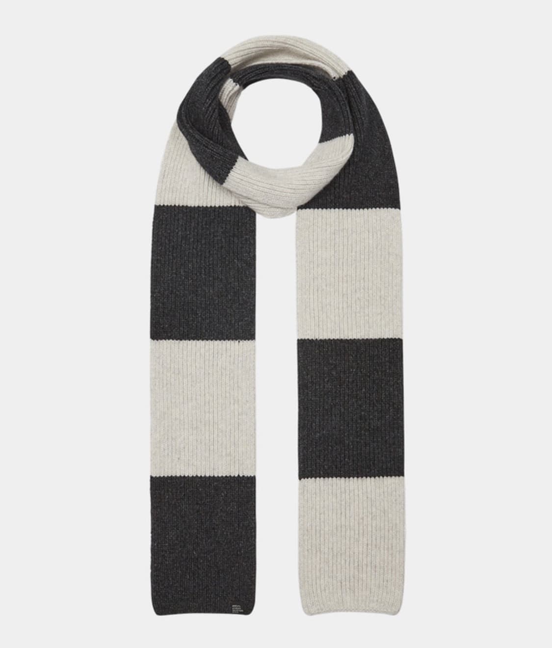 니틀리 knitly 라쿤 캐시미어 머플러 아이보리 차콜 상품이미지1