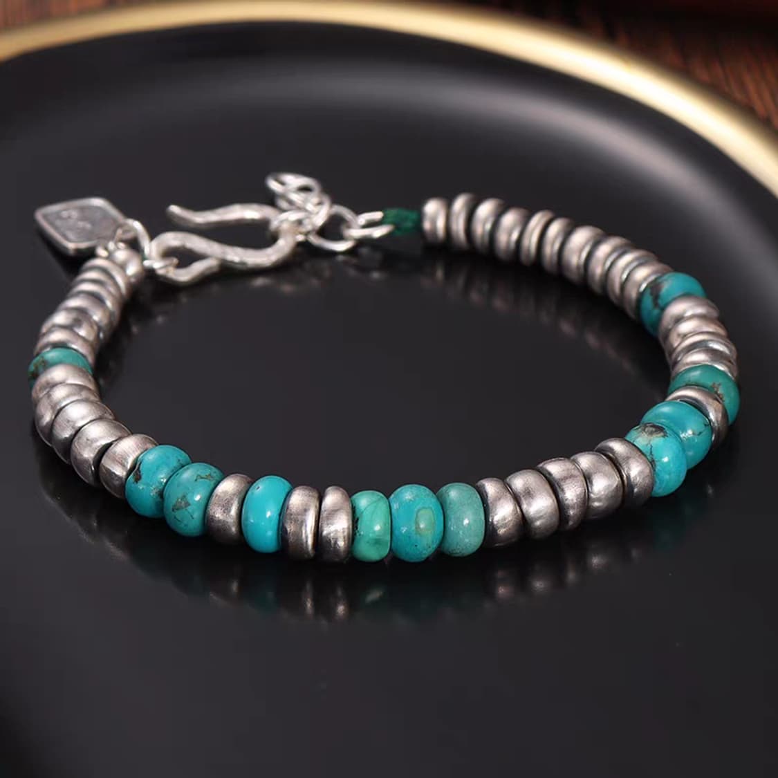 Oceanora 925 실버 터쿼이즈 웰스 팔찌 상품이미지2