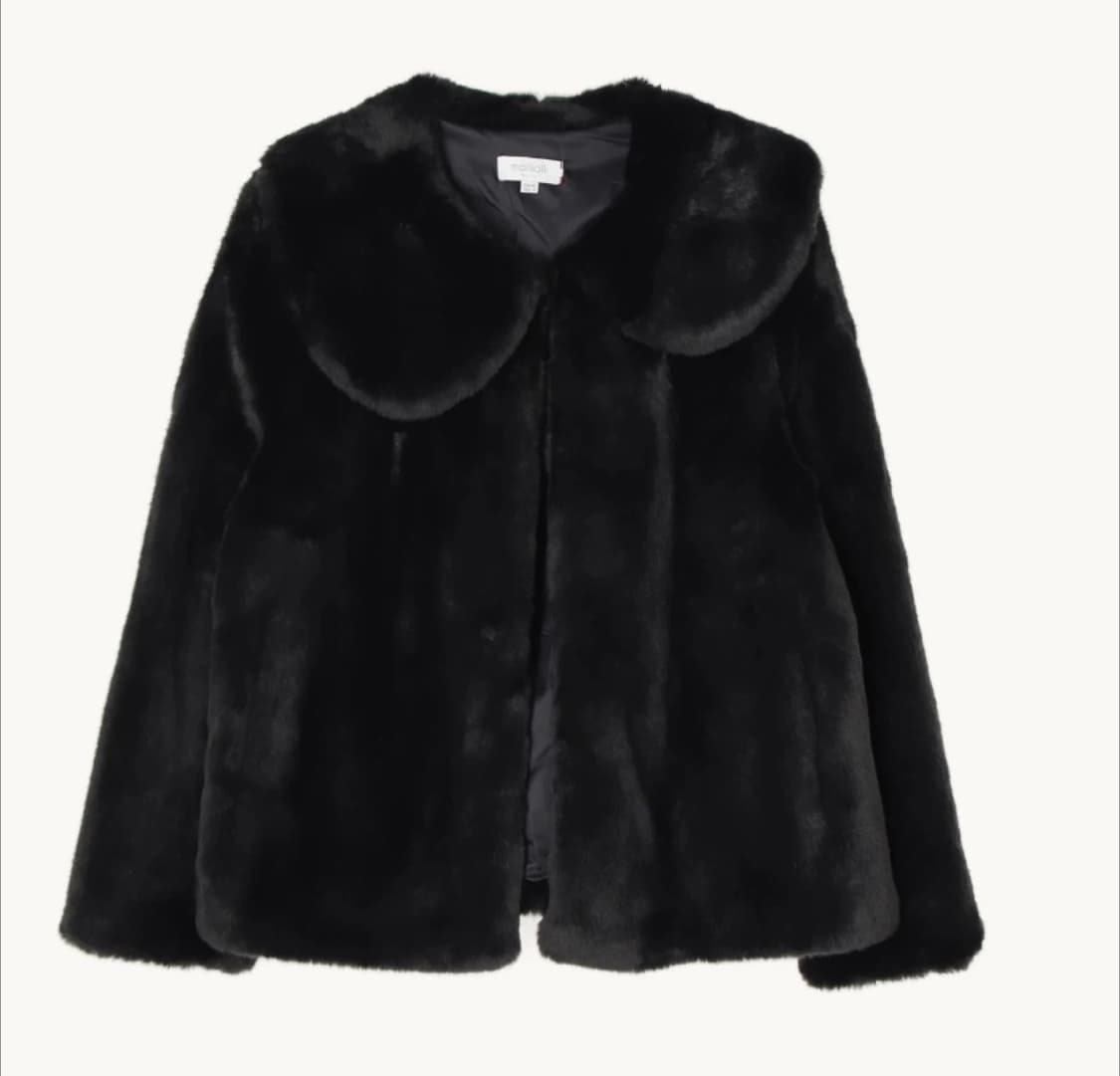 molliolli 블랙 퍼 코트 상품이미지1