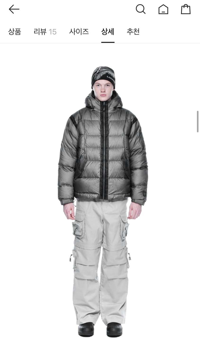 록히드마틴 구스다운 패딩 차콜 상품이미지2