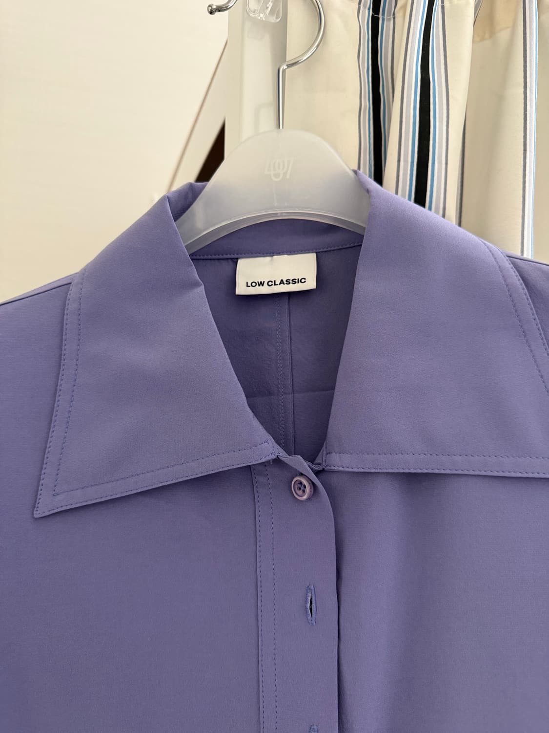 로우클래식 실크 셔츠 퍼플 M사이즈 상품이미지1